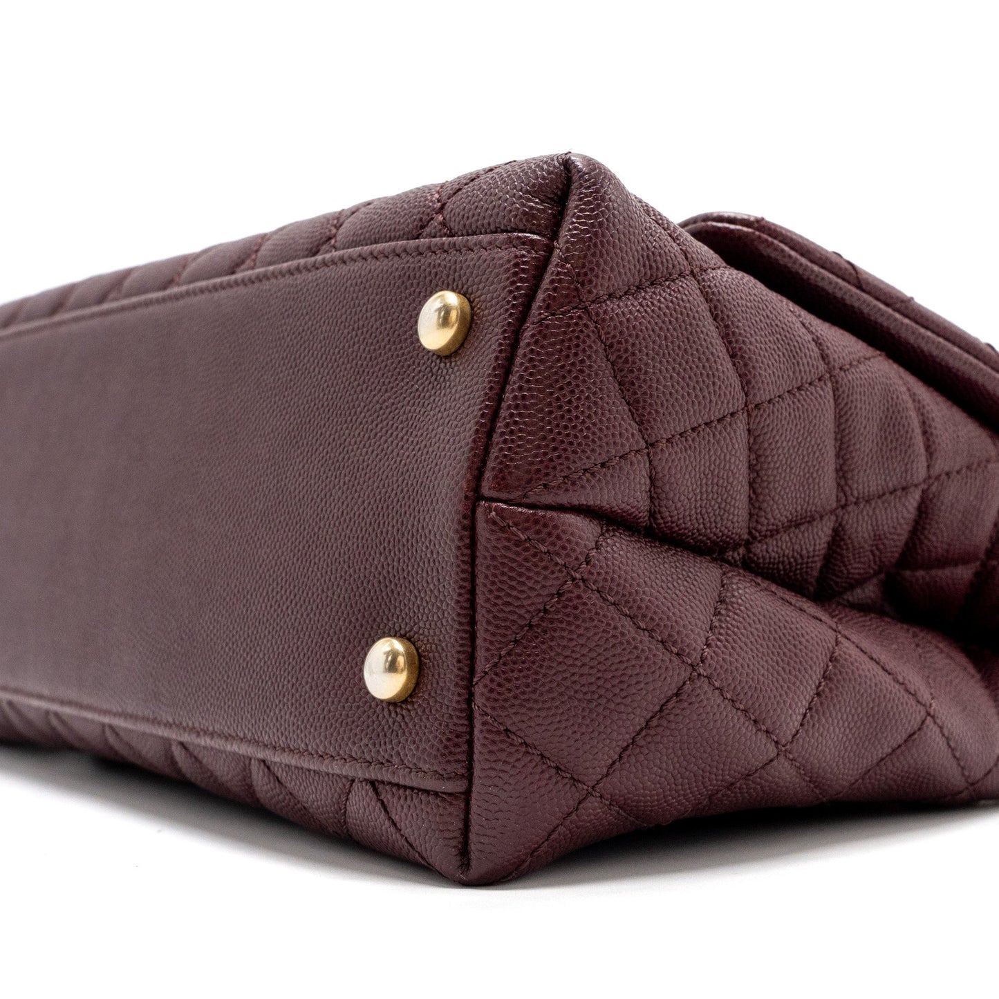 Chanel Medium Coco Handle With Lizard Handle Caviar Burgundy