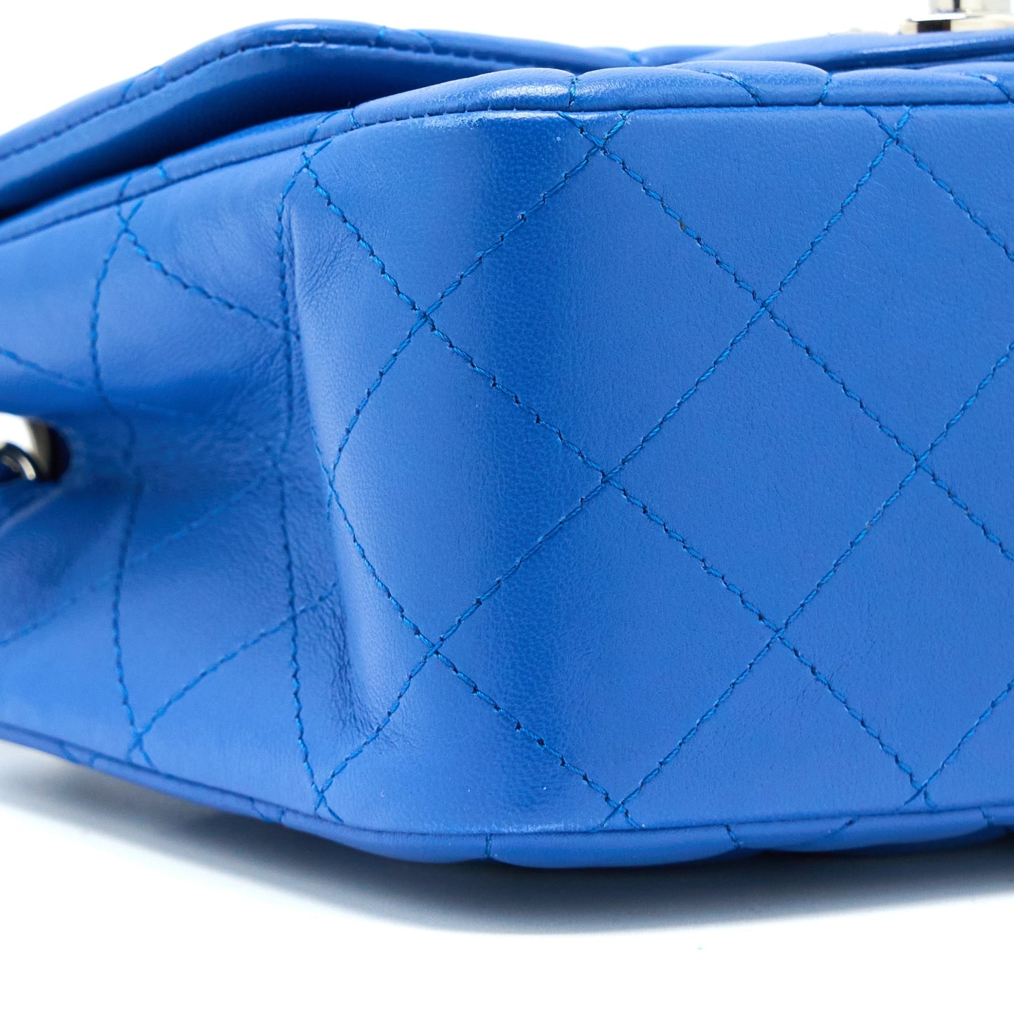 Chanel Mini Square Flap Bag Lambskin Blue