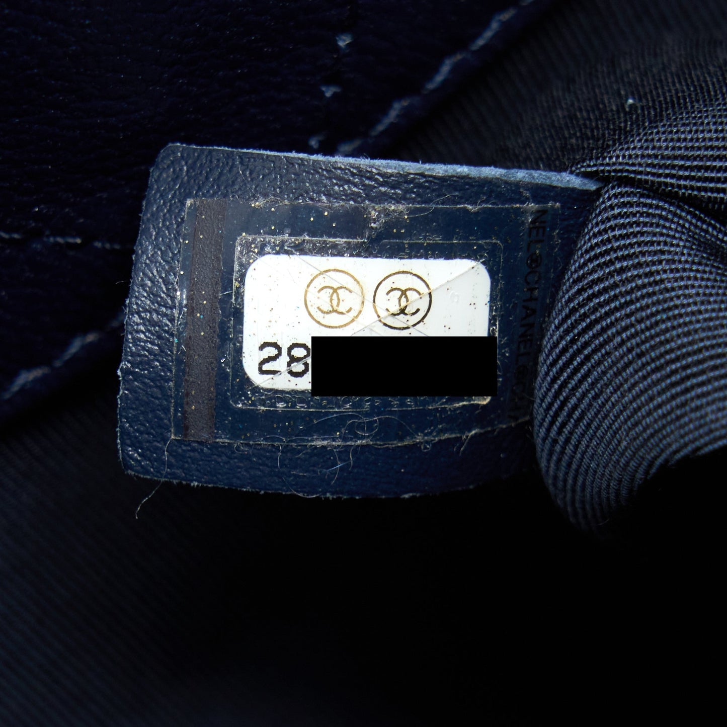 Chanel Top Handle Bucket Bag Caviar Navy Blue L