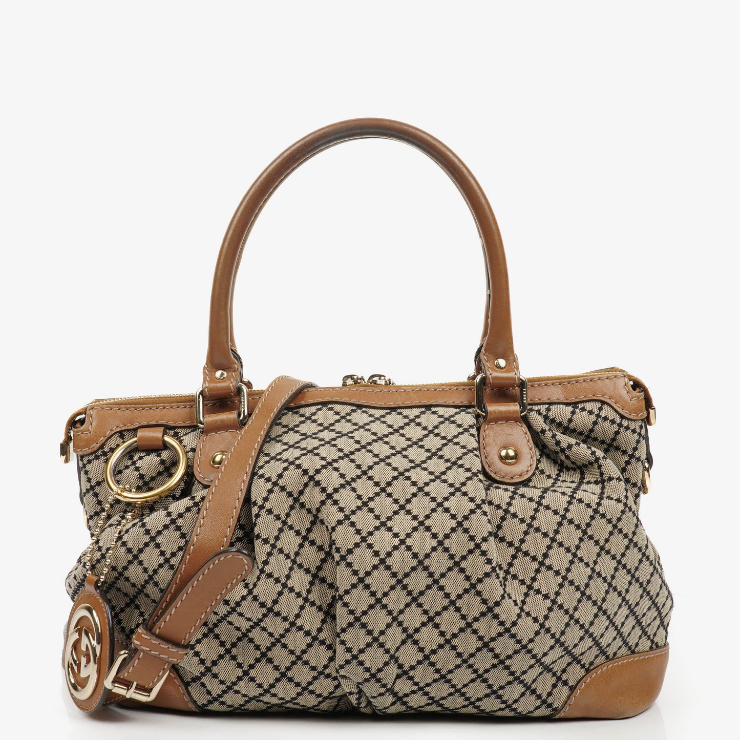 Gucci Diamante Canvas Sukey Shoulder Hobo Bag