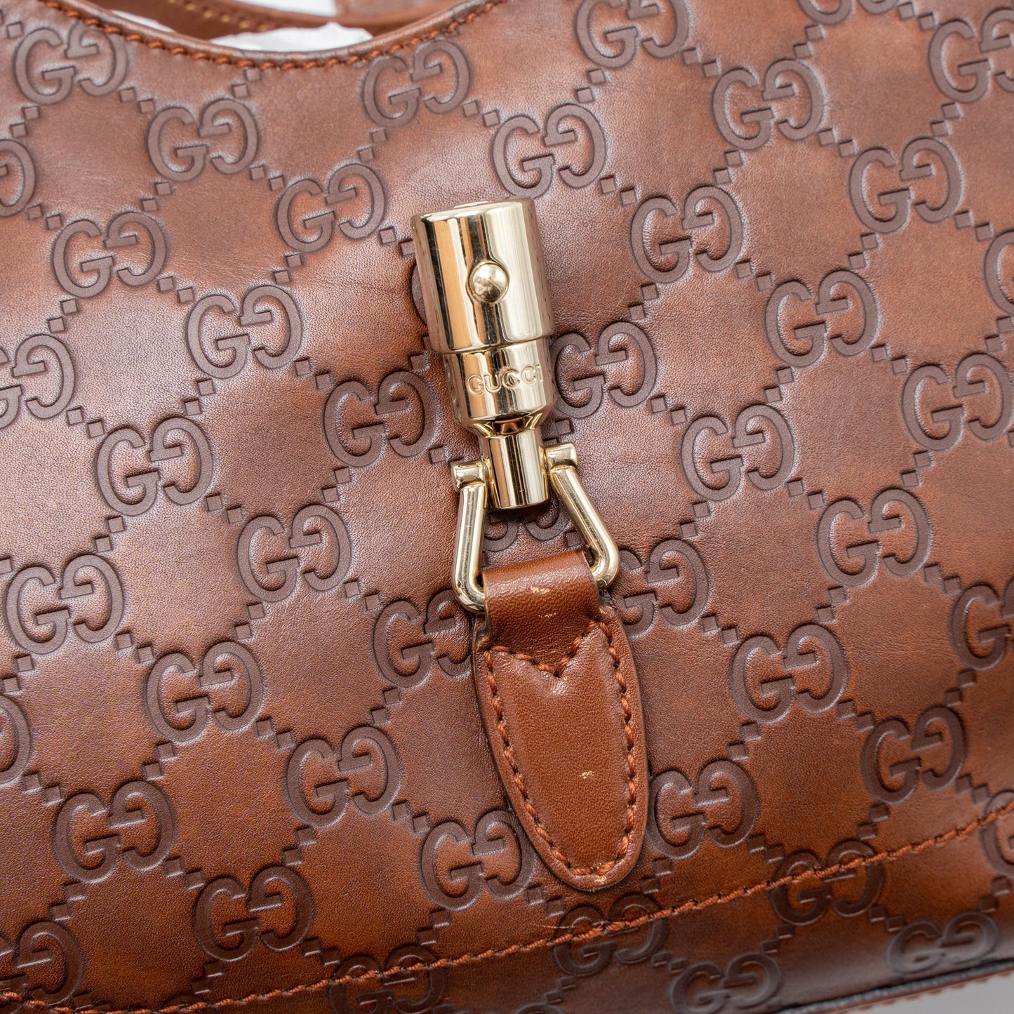Gucci   Jackie Bag GG Supreme Calfskin Brown