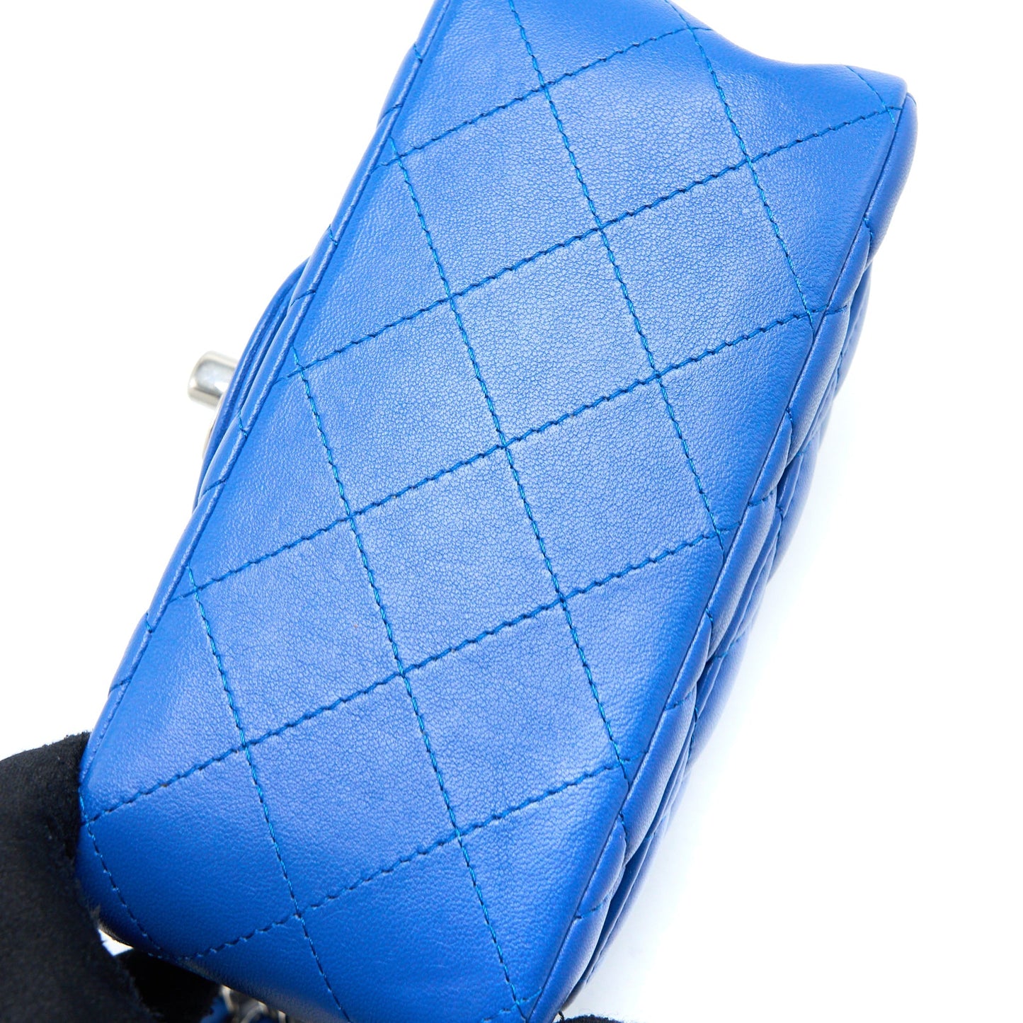 Chanel Mini Square Flap Bag Lambskin Blue