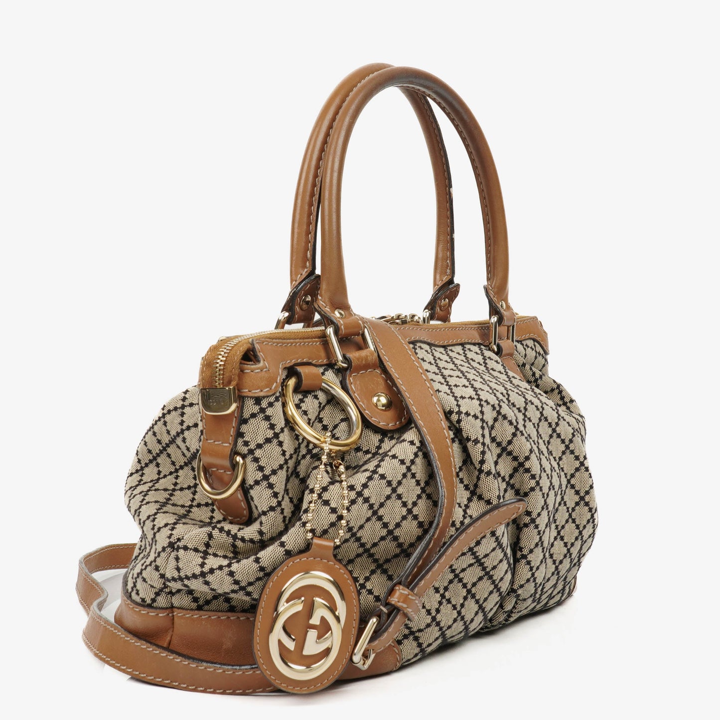 Gucci Diamante Canvas Sukey Shoulder Hobo Bag