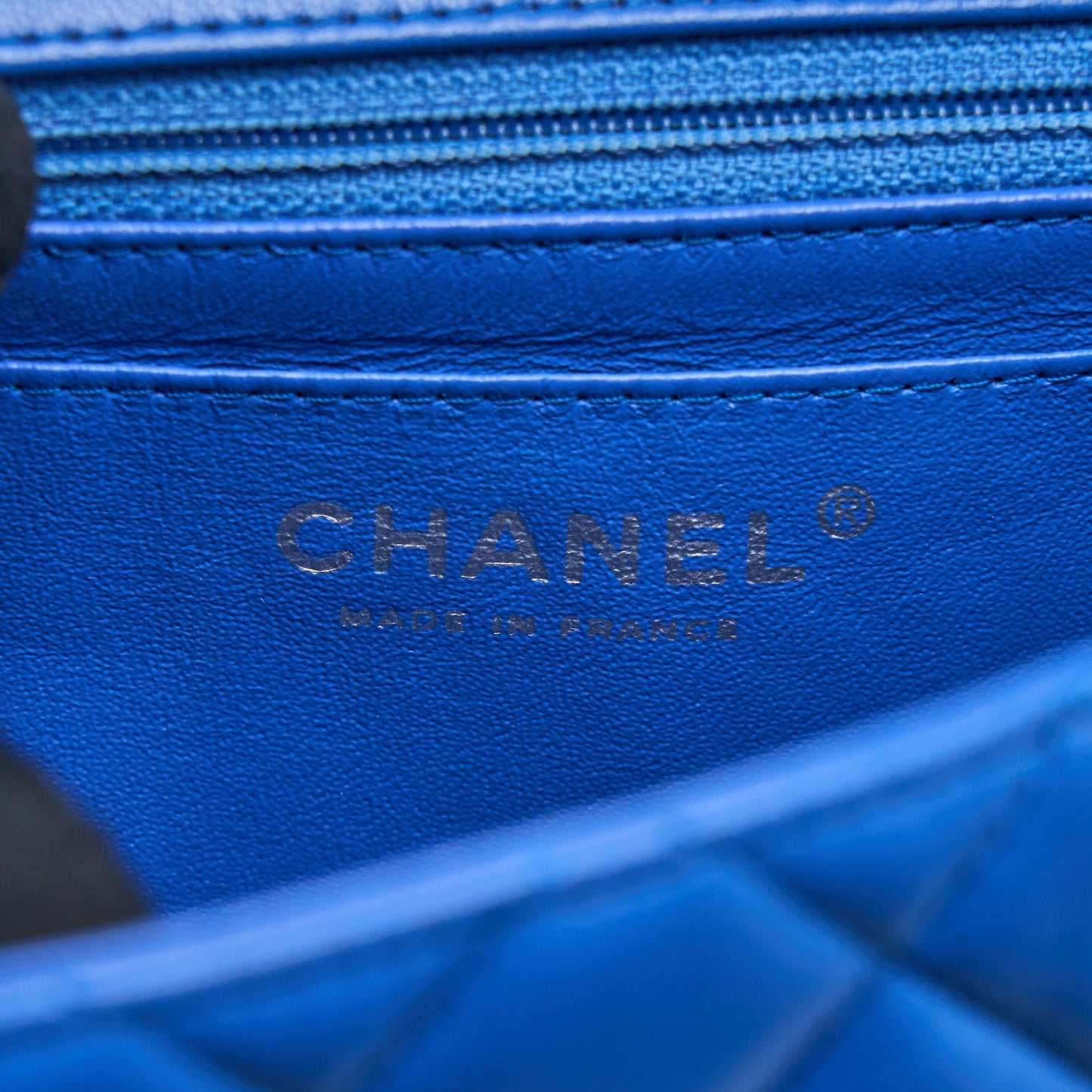 Chanel Mini Square Flap Bag Lambskin Blue
