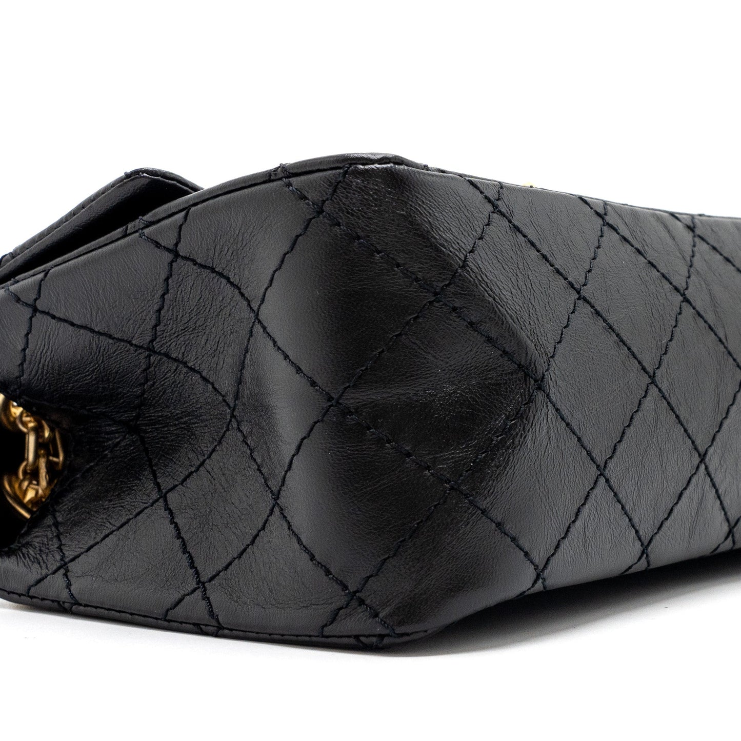 Chanel Mini 2.55 Reissue Flap Bag Aged Calfskin Black  (Microchip)