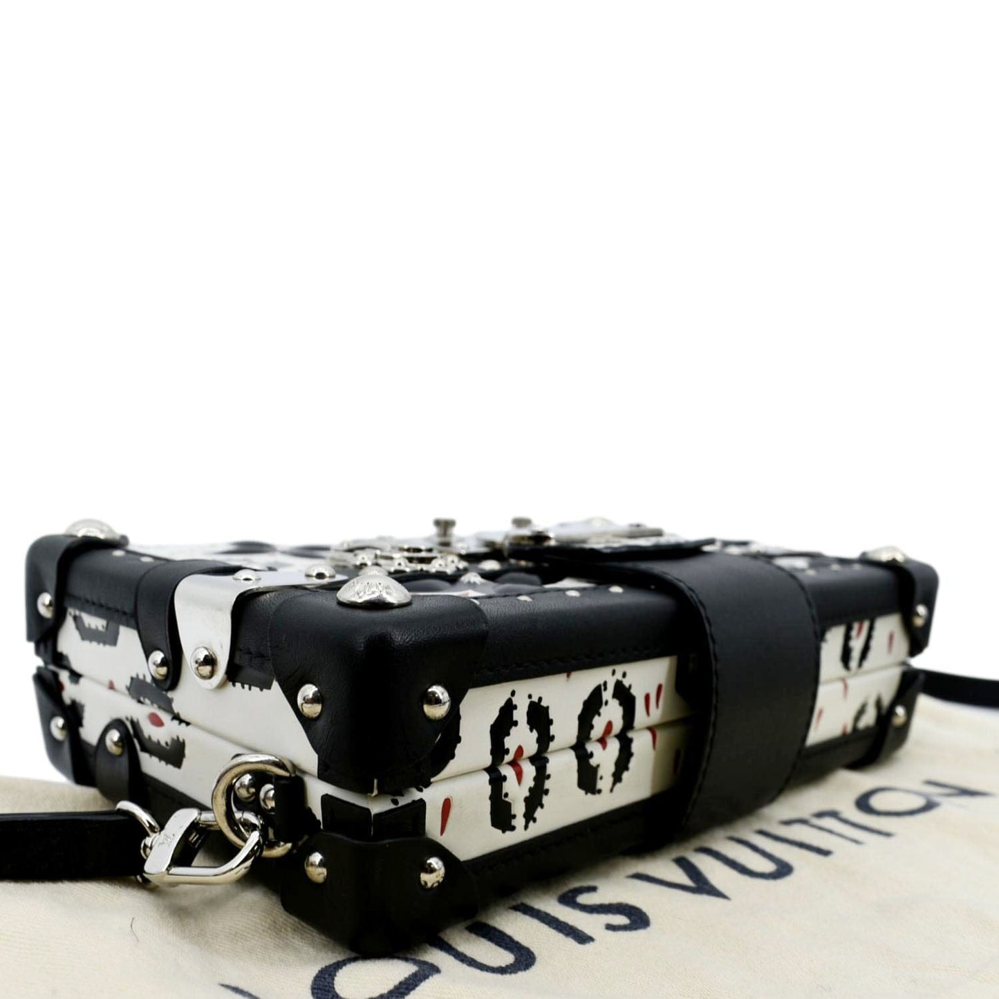 LOUIS VUITTON Petite Malle Graphic Print Leather Crossbody Bag Black/Multicolor