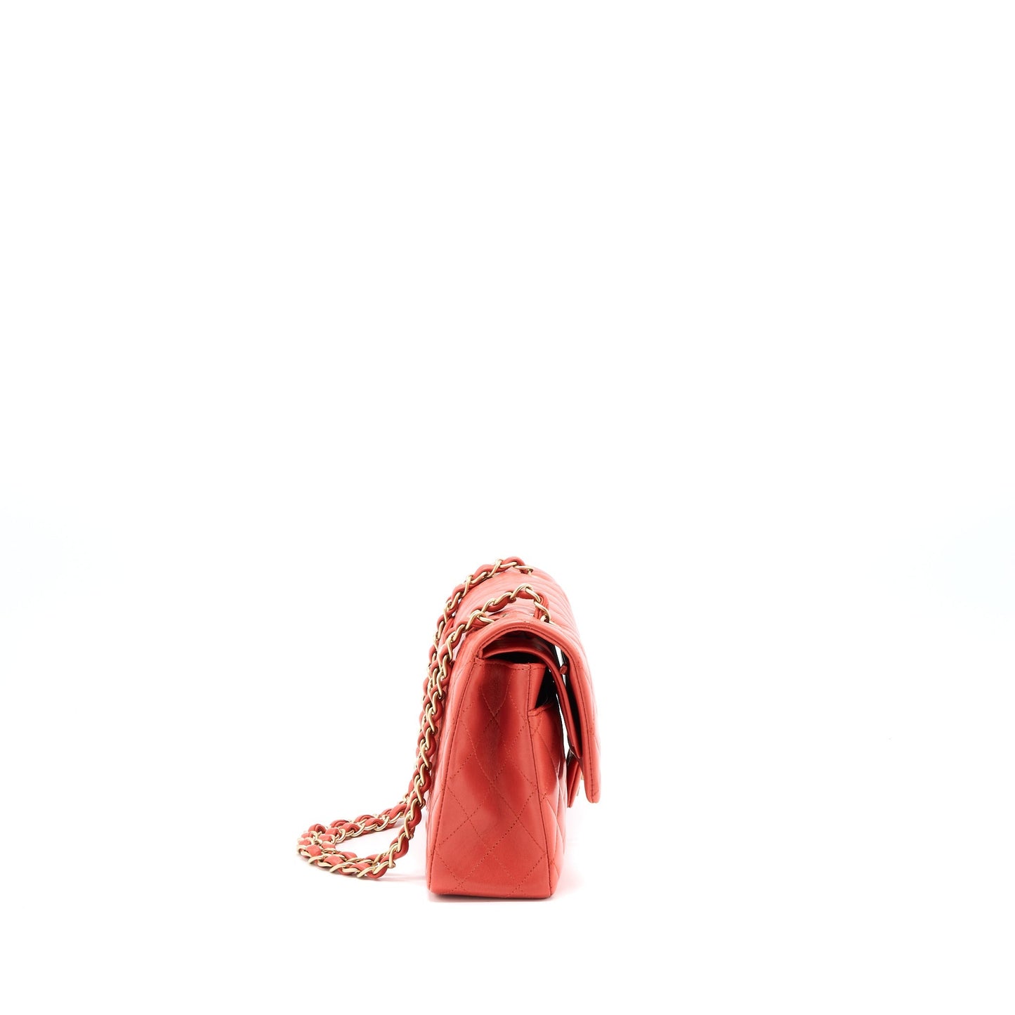 Chanel Medium Classic Double Flap Bag Lambskin Coral Brushed