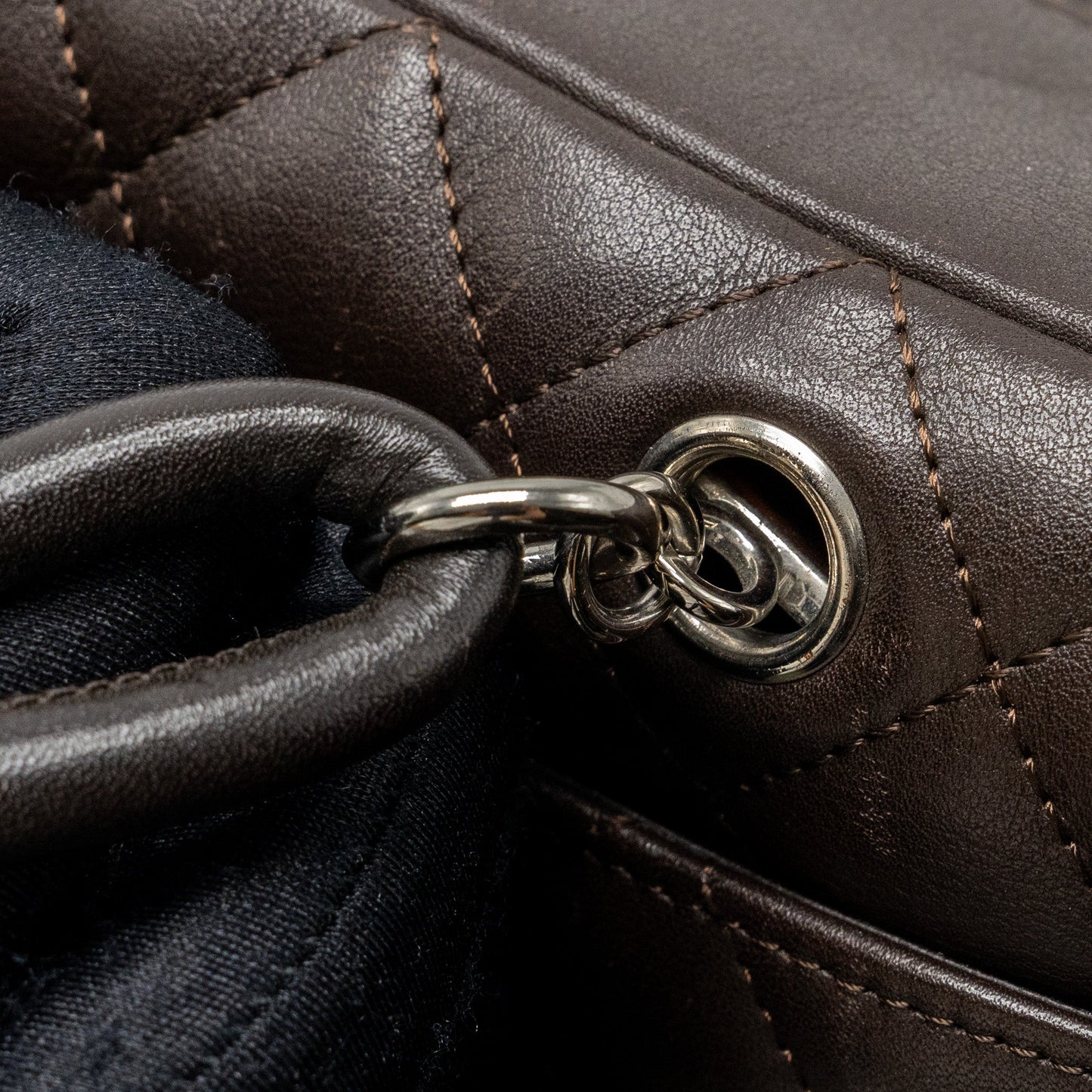 Chanel  Cambo Reporter Bag Calfskin Dark Brown