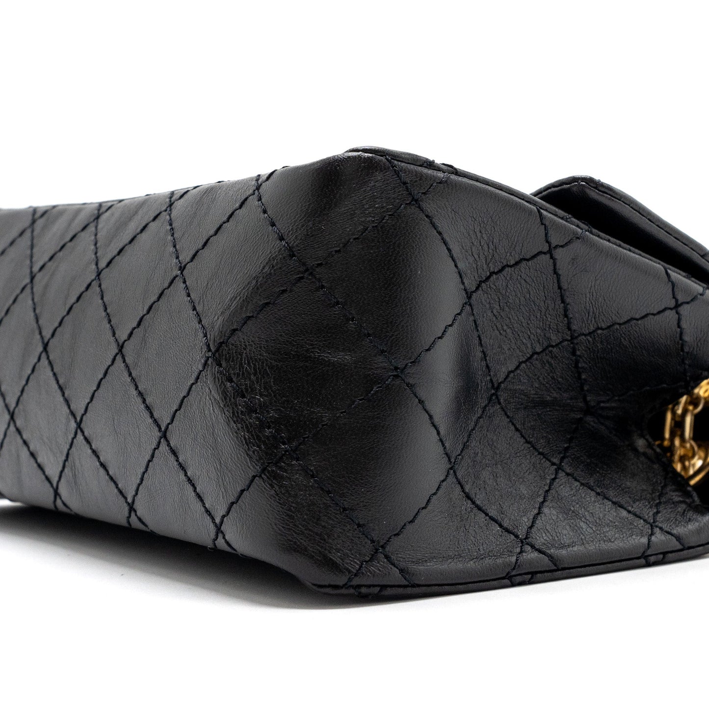 Chanel Mini 2.55 Reissue Flap Bag Aged Calfskin Black  (Microchip)
