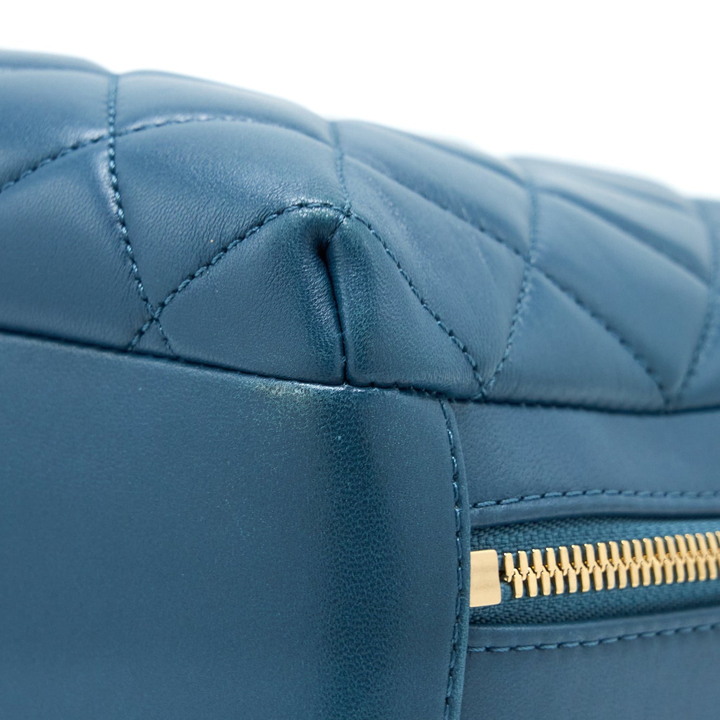 Chanel Quilted Large Trendy CC Bowling Bag Lambskin Blue L