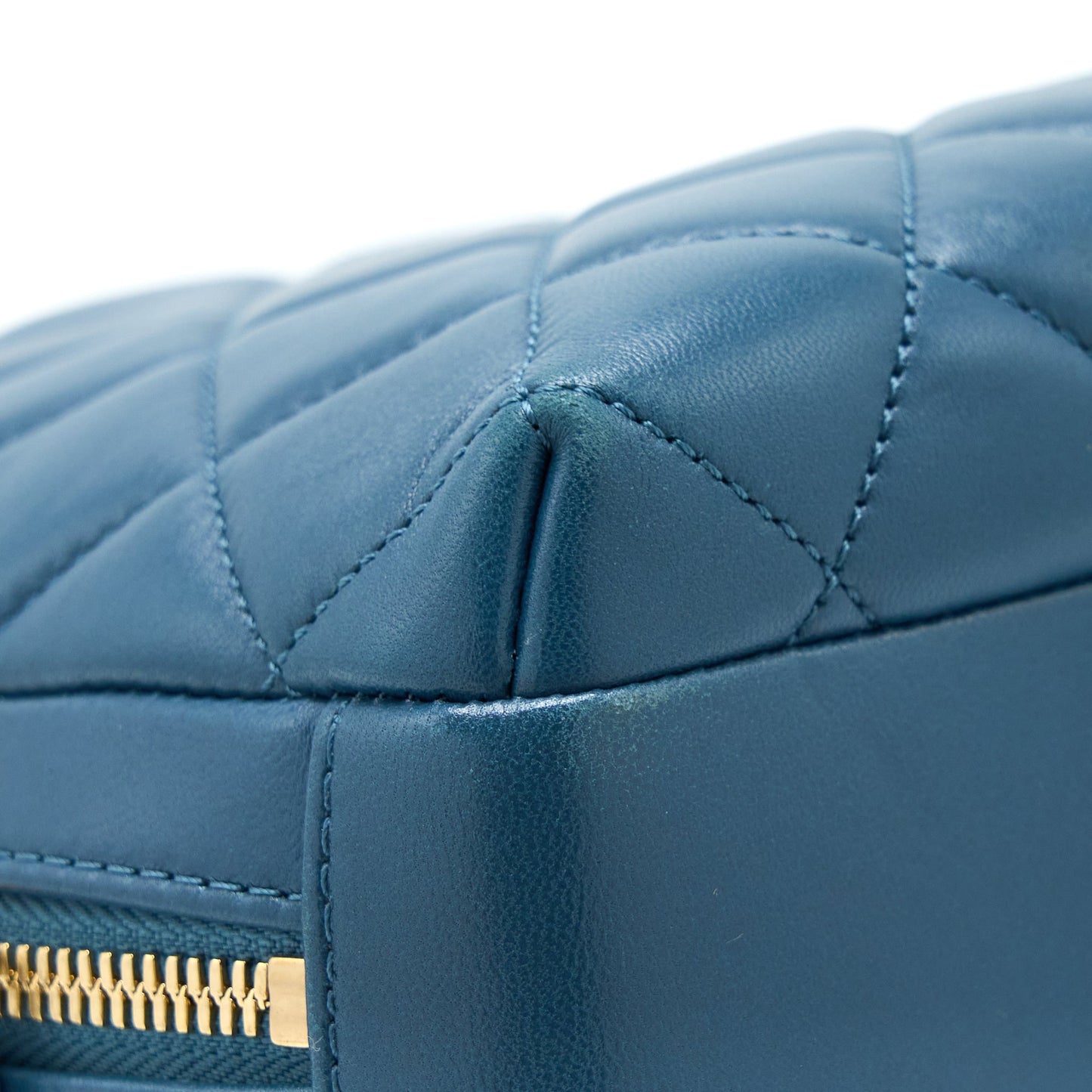 Chanel Quilted Large Trendy CC Bowling Bag Lambskin Blue L