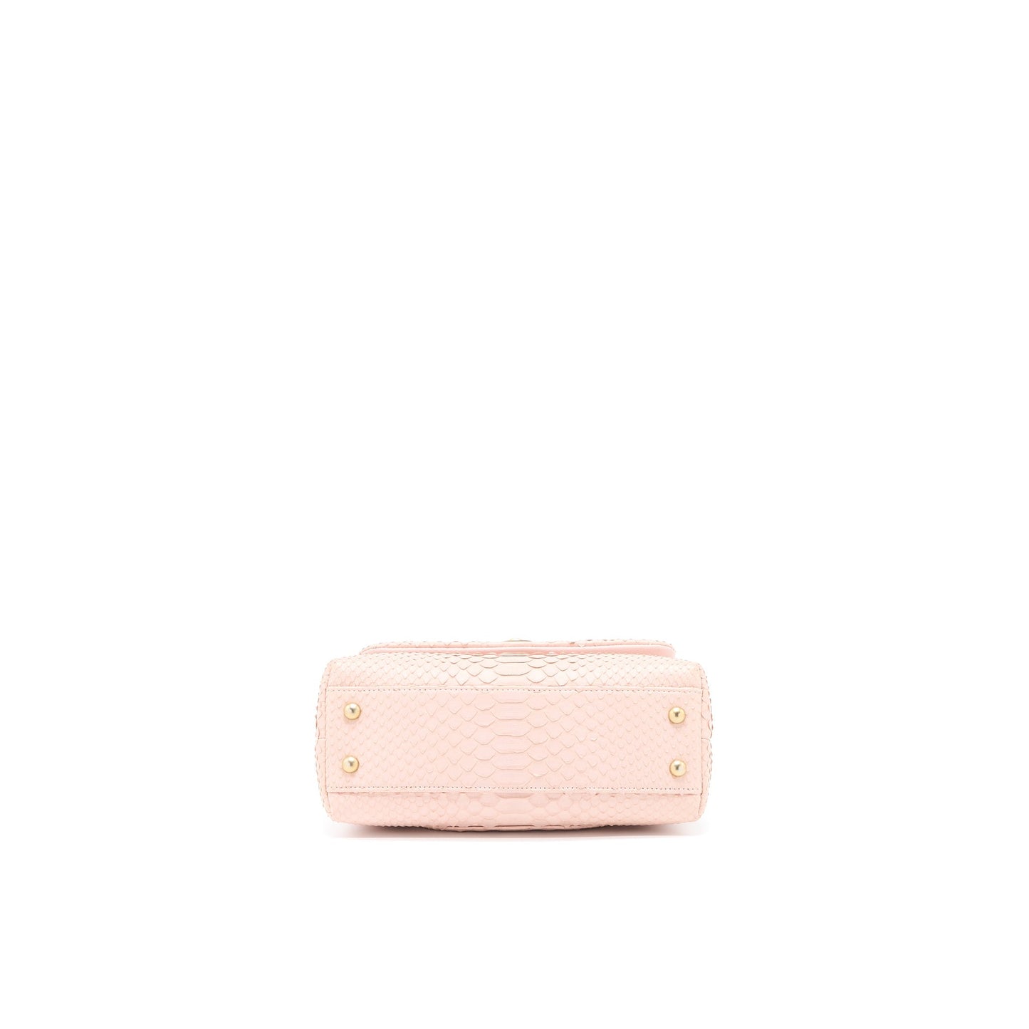 Chanel Small Coco Handle Python Leather Light Pink Brushed