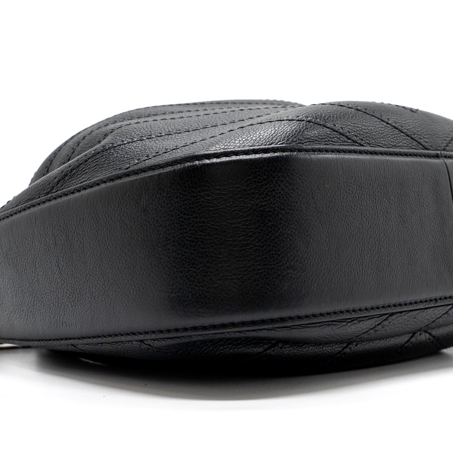 Chanel chevron bucket bag grained calfskin Black