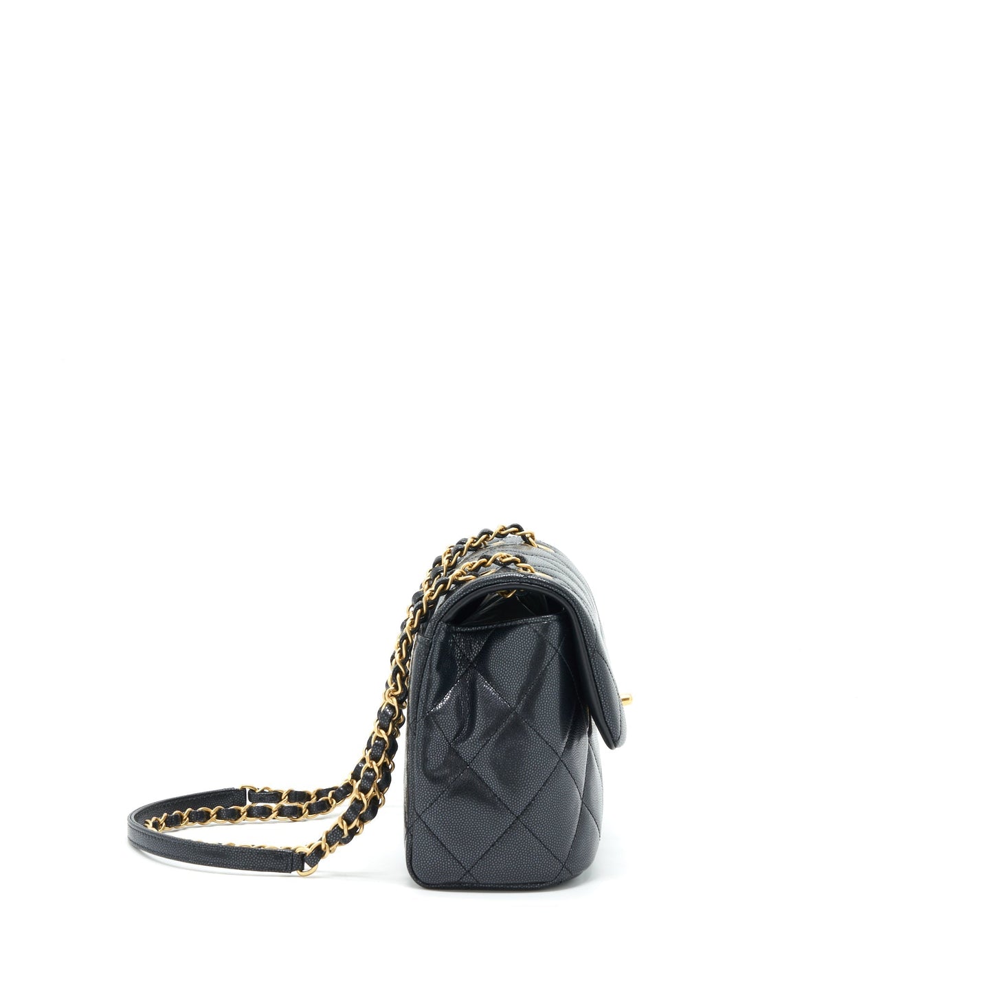 Chanel 22P New Square Flap Bag Caviar Black