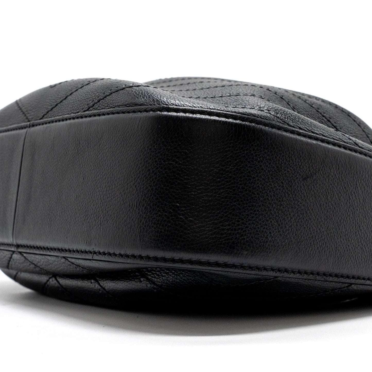Chanel chevron bucket bag grained calfskin Black