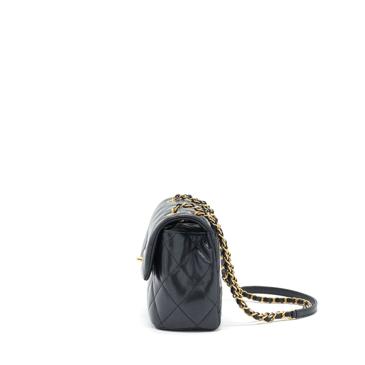 Chanel 22P New Square Flap Bag Caviar Black