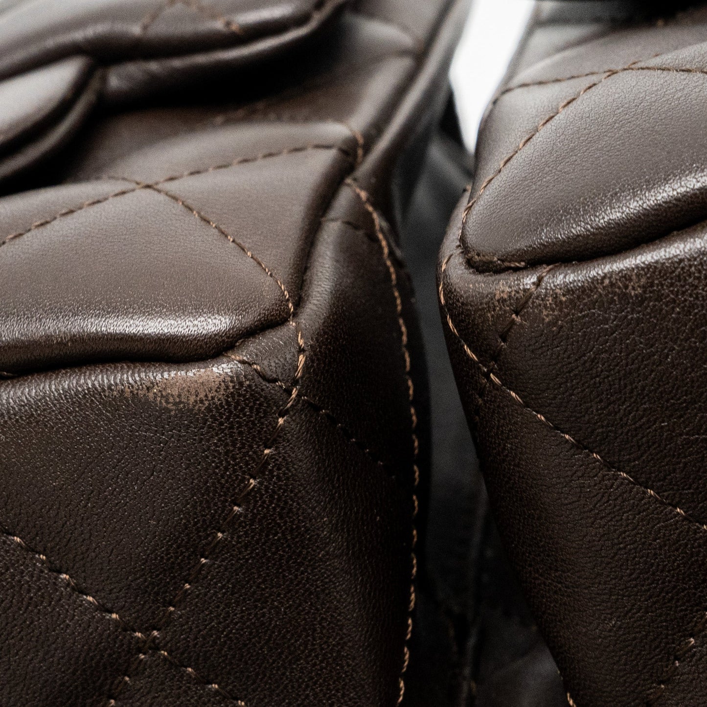 Chanel  Cambo Reporter Bag Calfskin Dark Brown