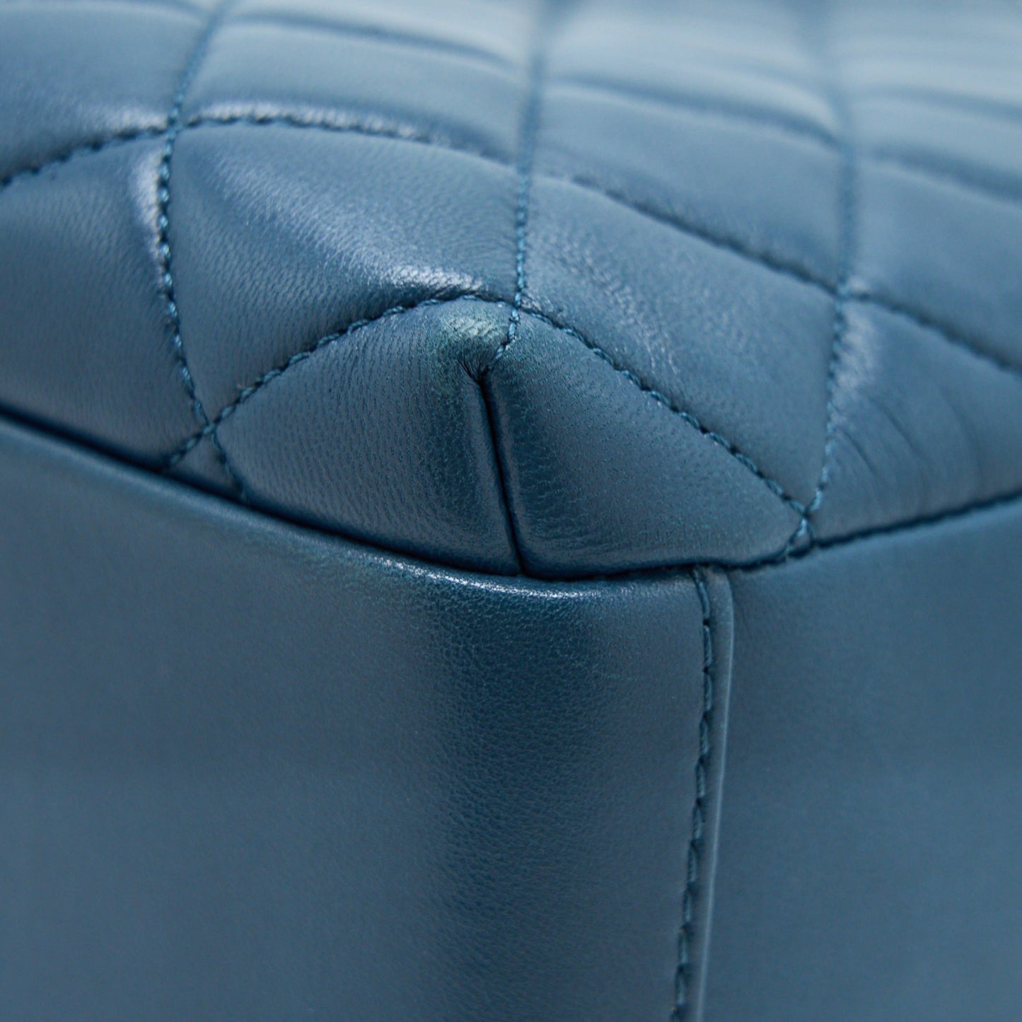 Chanel Quilted Large Trendy CC Bowling Bag Lambskin Blue L