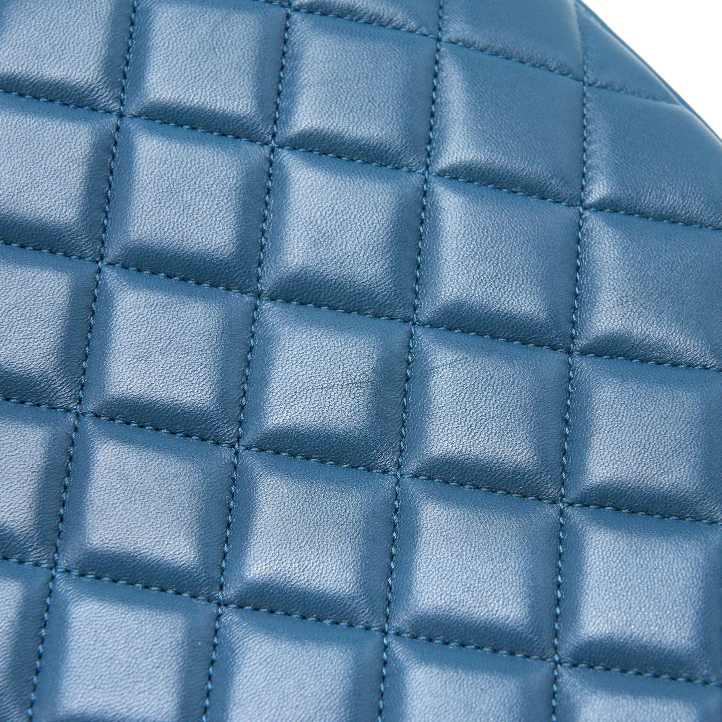 Chanel Quilted Large Trendy CC Bowling Bag Lambskin Blue L