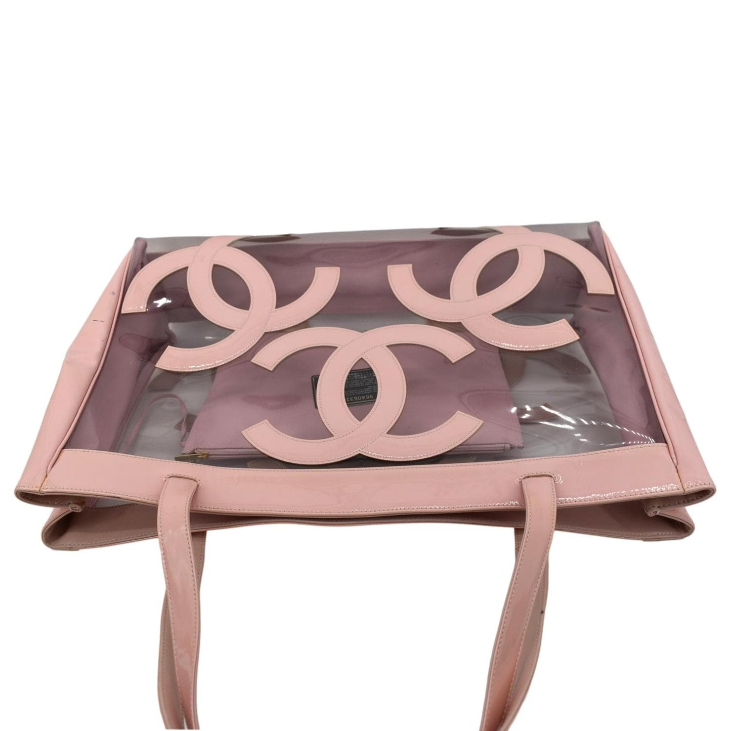 Chanel  Coco Logo PVC Vinyl Tote Shoulder Bag Light Pink