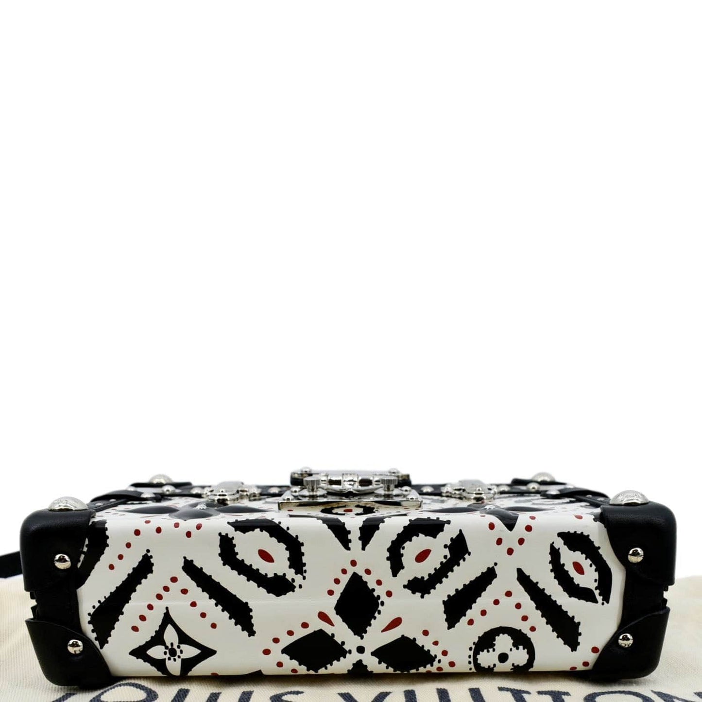 LOUIS VUITTON Petite Malle Graphic Print Leather Crossbody Bag Black/Multicolor