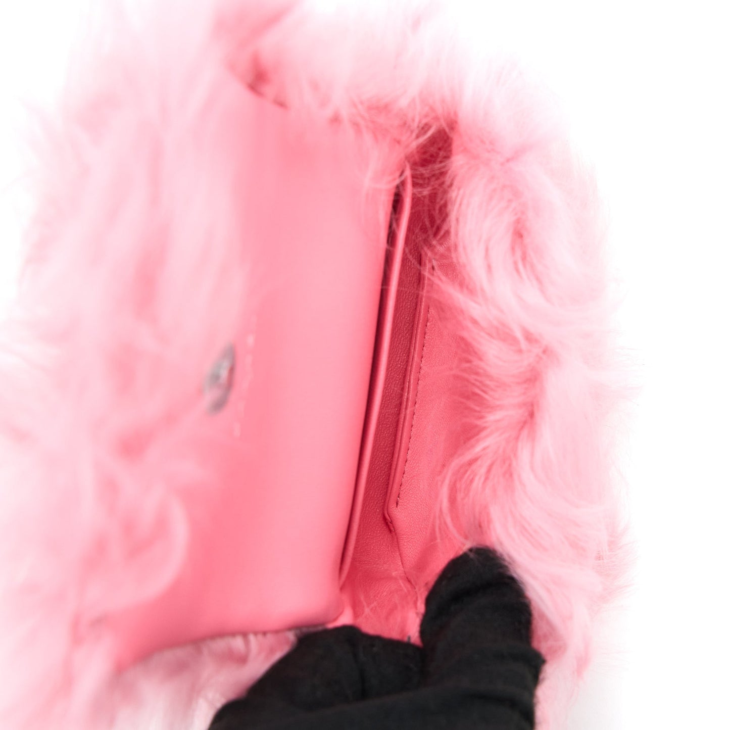 Chanel 21K Mini Flap Bag Jewel Hook Shearling Lambskin Pink