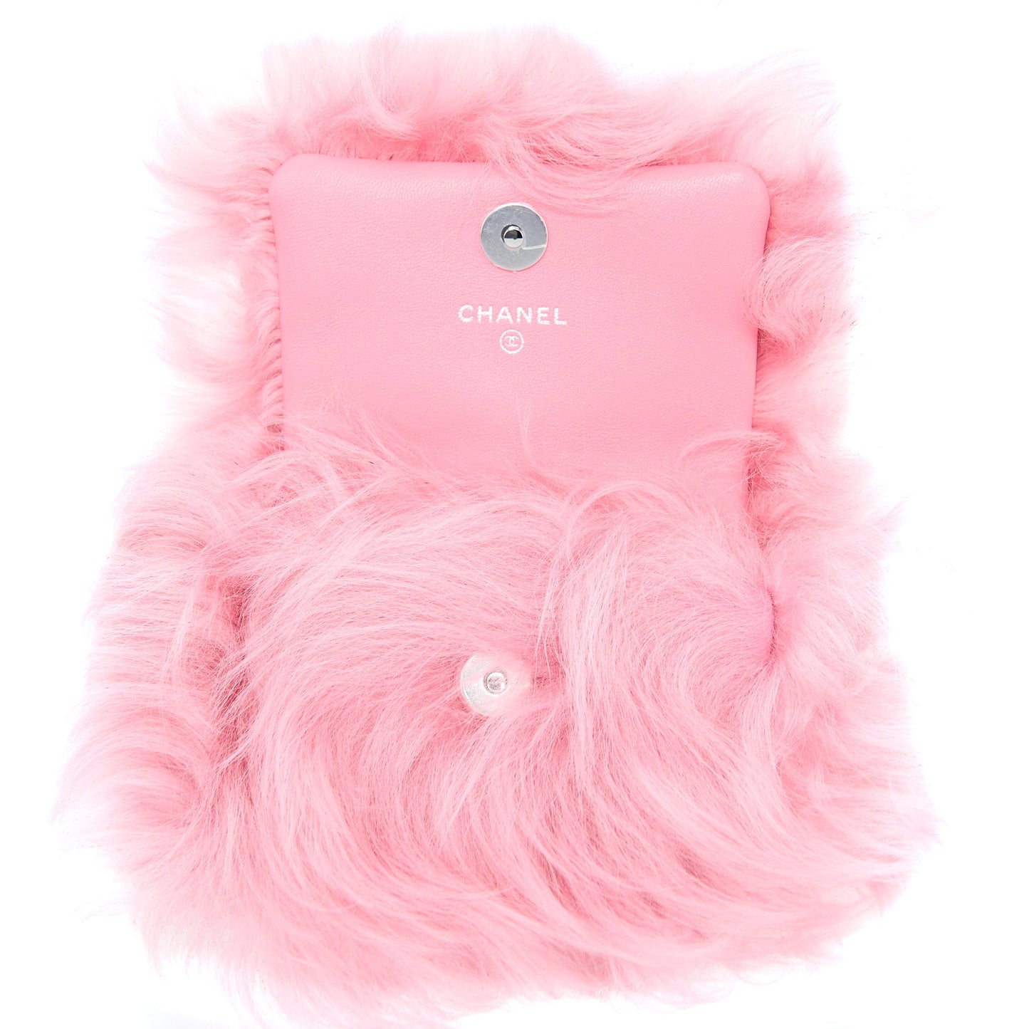 Chanel 21K Mini Flap Bag Jewel Hook Shearling Lambskin Pink