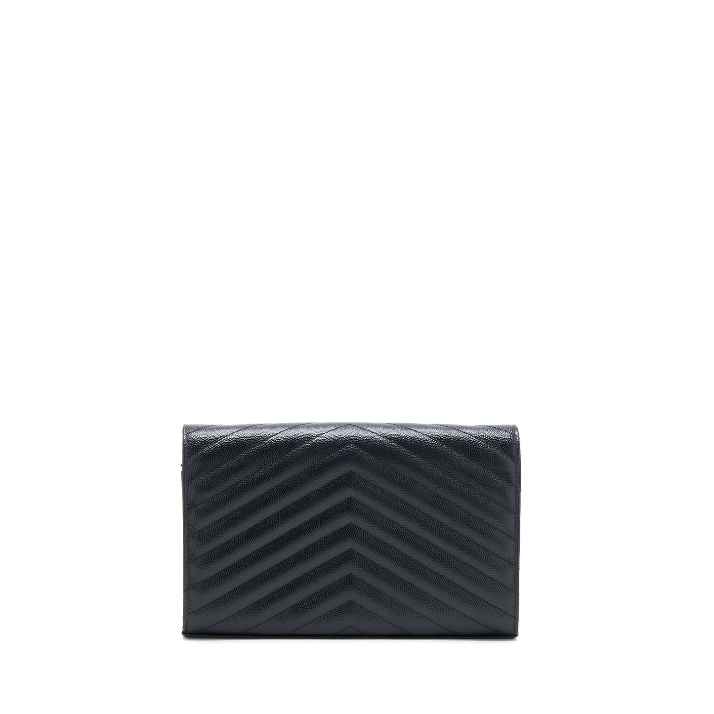 Saint Laurent Wallet On Chain Grained Calfskin Black