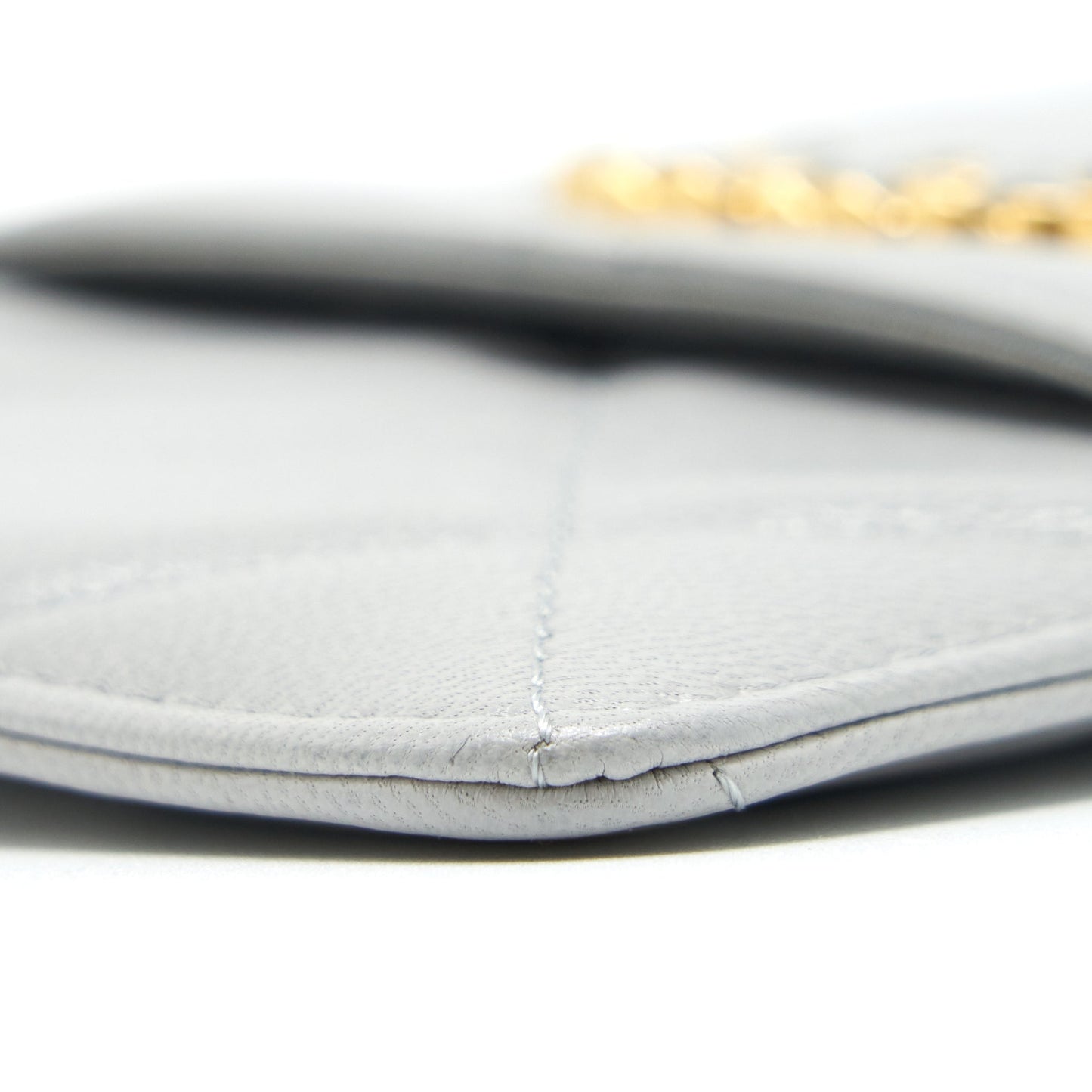 Chanel 19 Phone And Card Holder Small pouch Lambskin Grey
