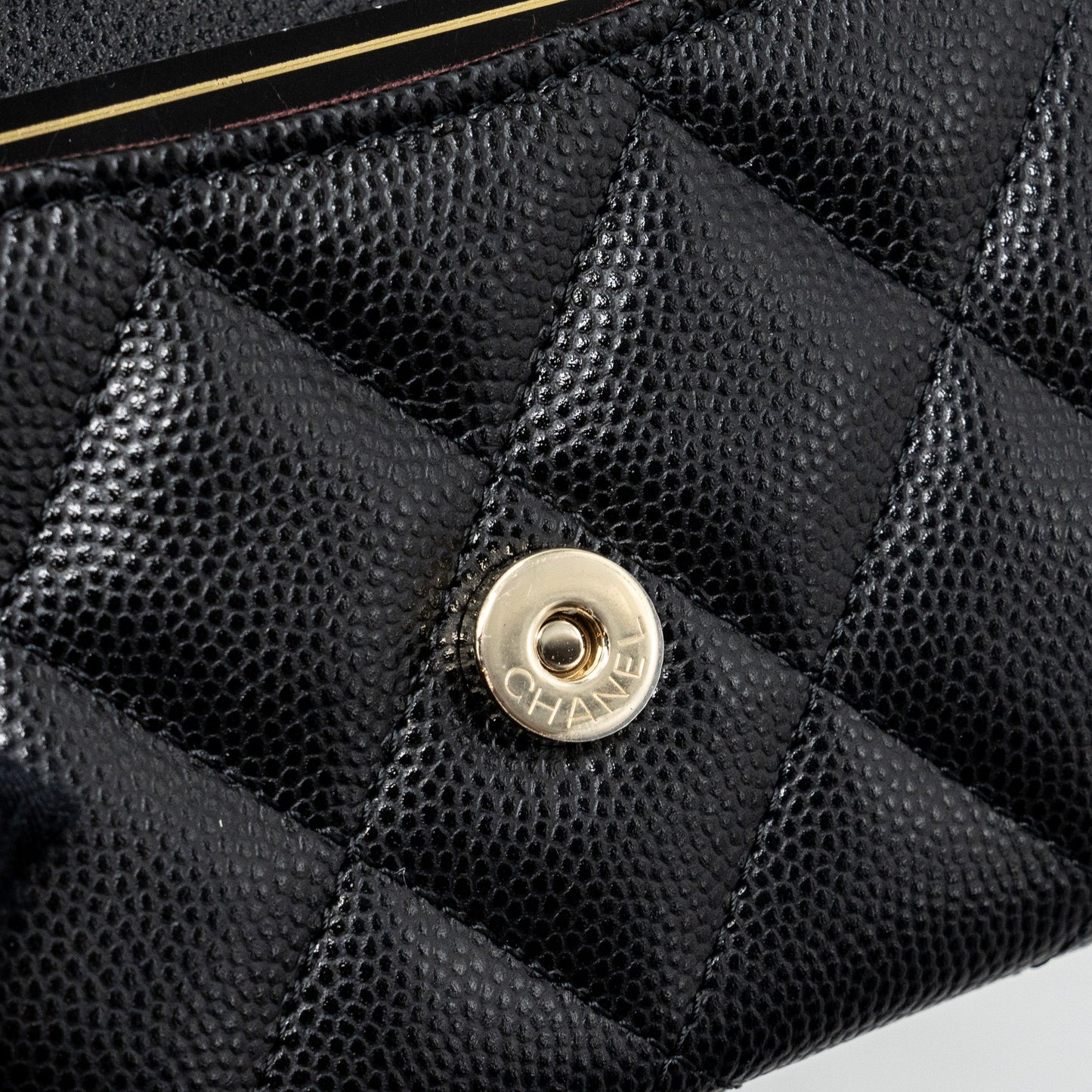 Chanel Card Holder With Chain Caviar Black L