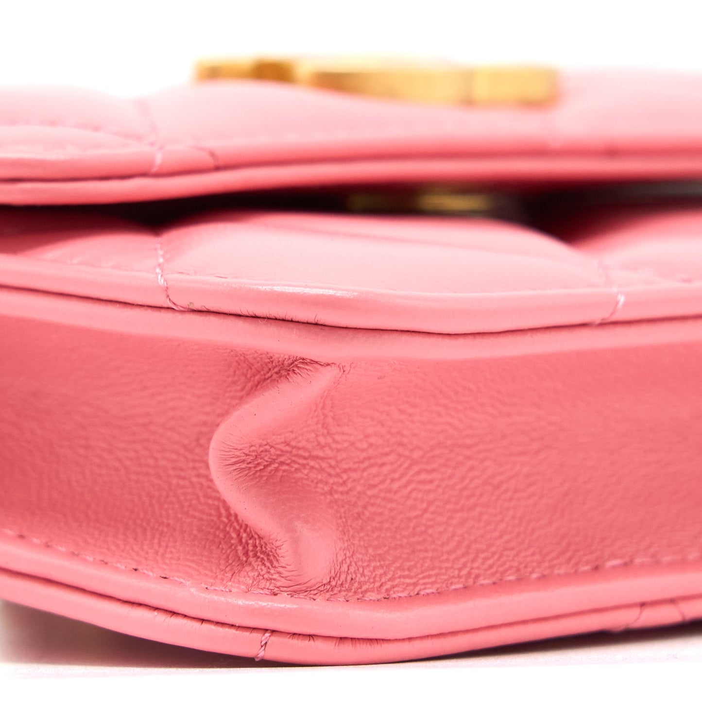 Chanel Mini Flap Waist Bag Enamel Logo Lambskin Pink