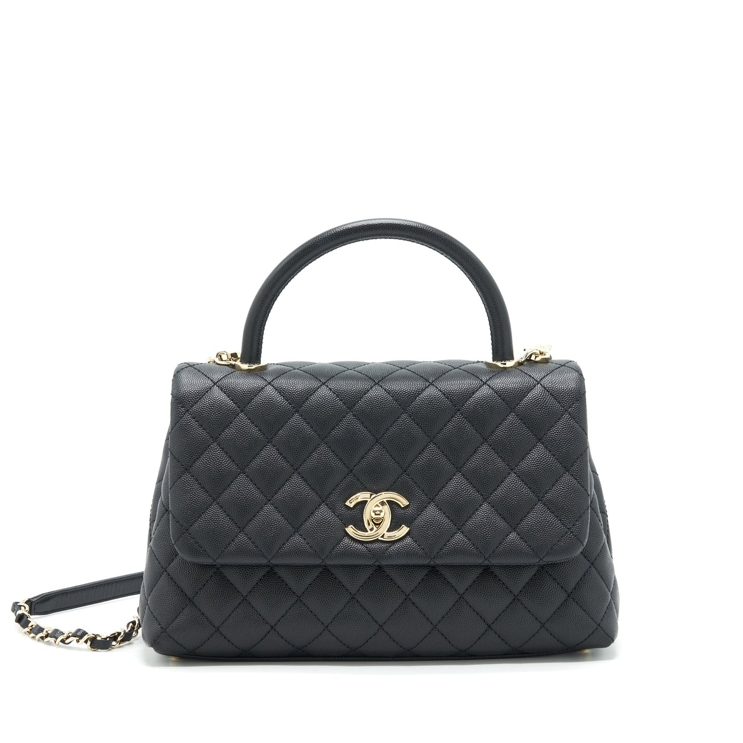 Chanel Medium Coco Handle 28cm Caviar Black L