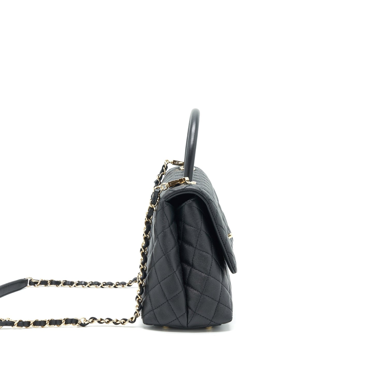 Chanel Medium Coco Handle 28cm Caviar Black L