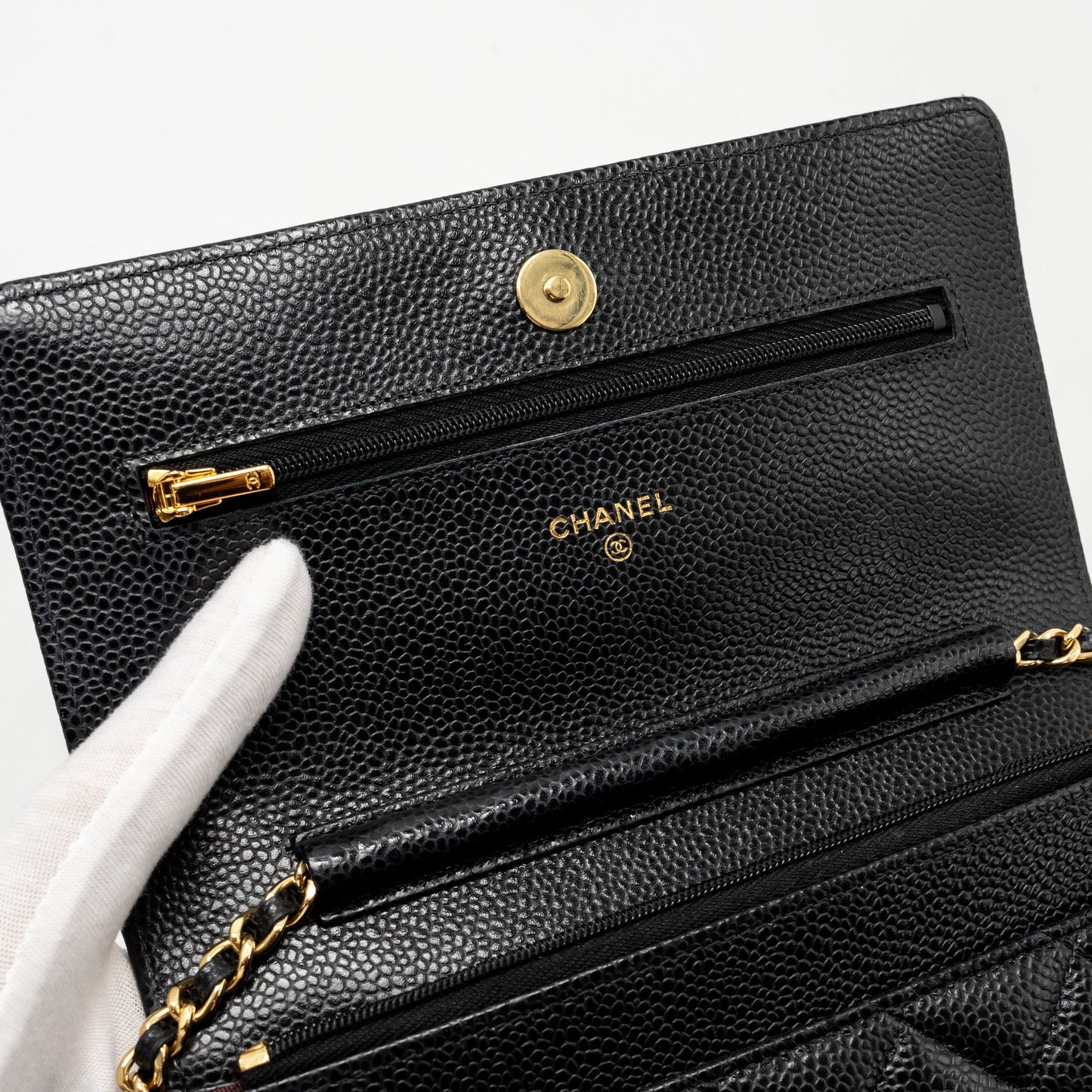 Chanel Classic Wallet On Chain Caviar Black  (Microchip)