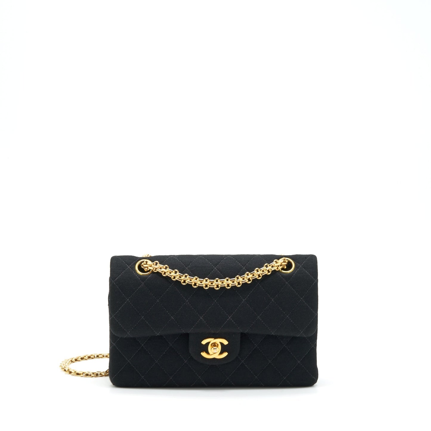 Chanel  Small Classic Flap Bag Fabric Black Ruthenium