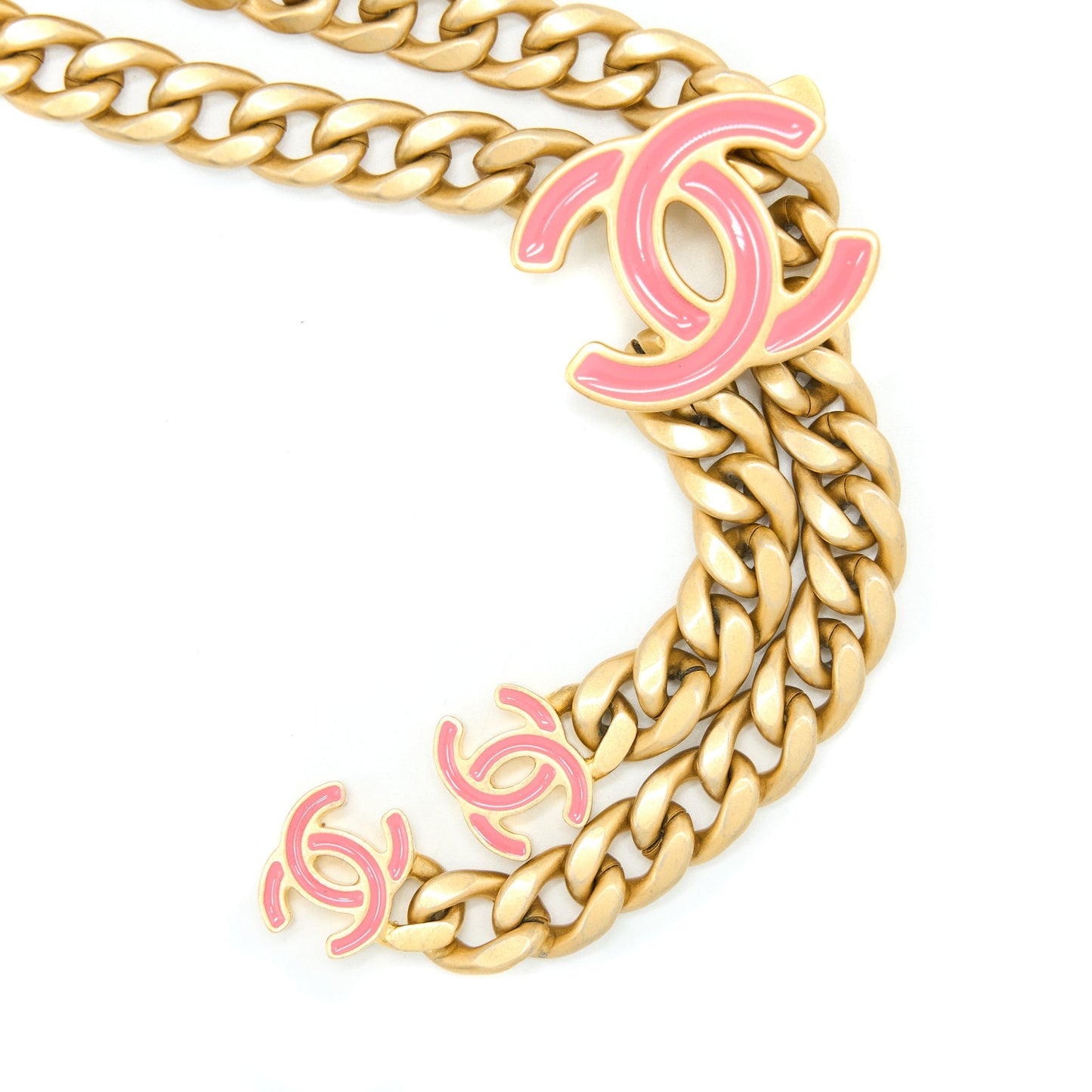 Chanel Mini Flap Waist Bag Enamel Logo Lambskin Pink