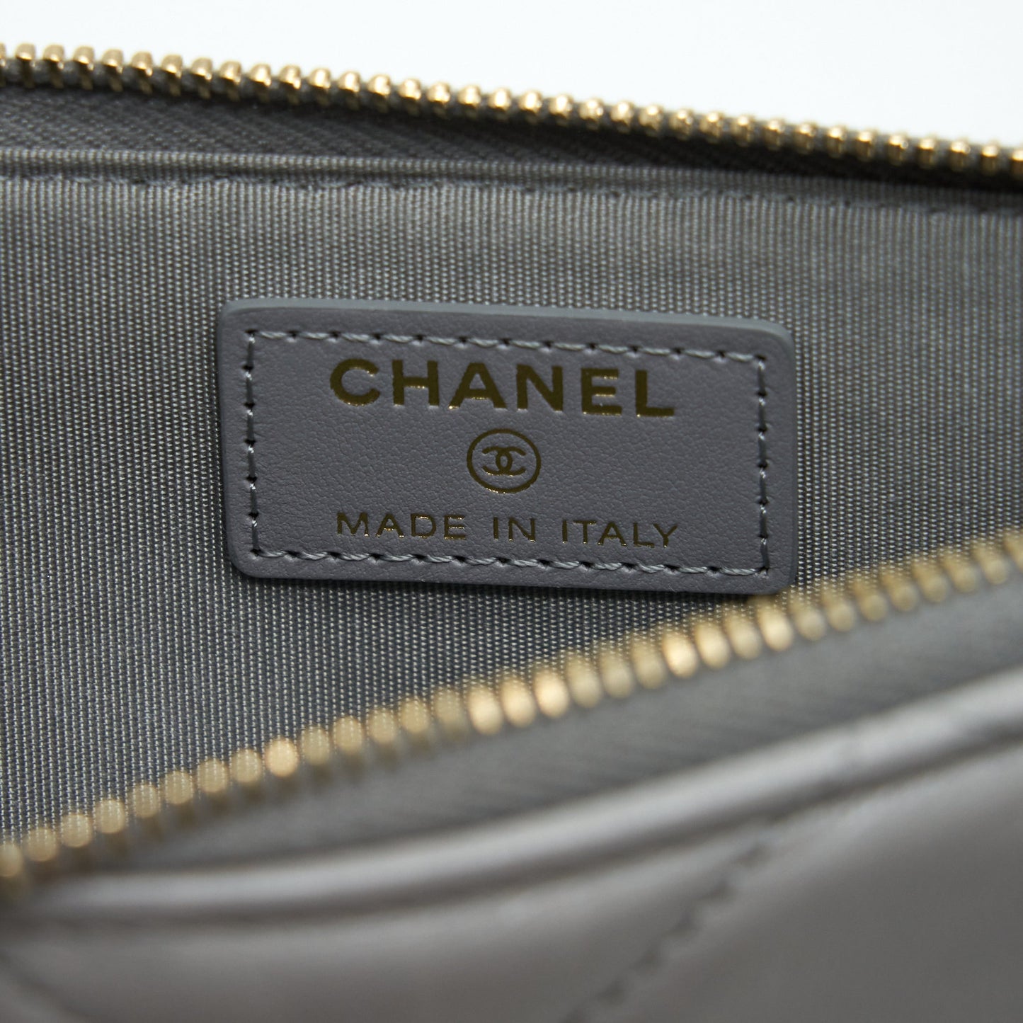 Chanel 19 Phone And Card Holder Small pouch Lambskin Grey