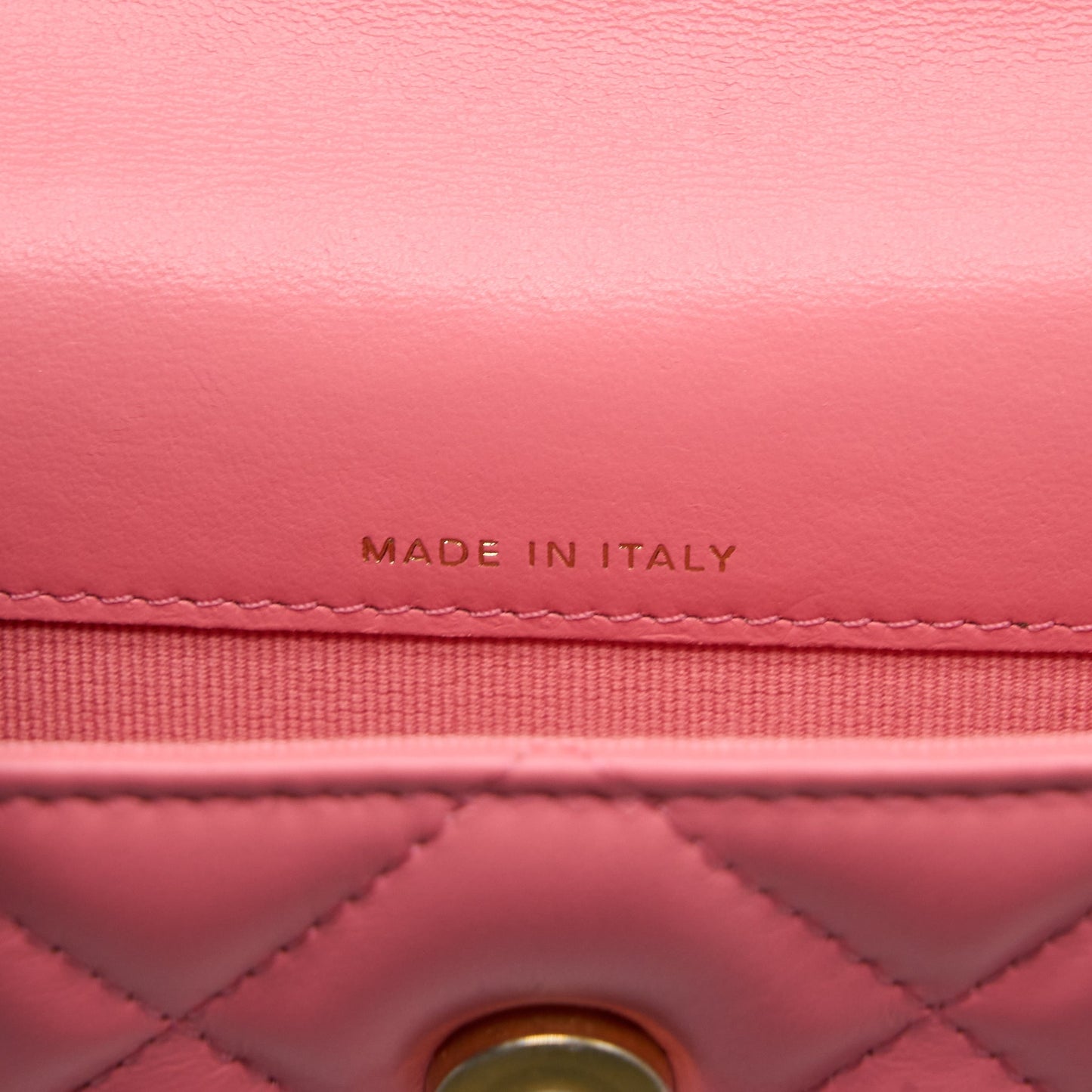 Chanel Mini Flap Waist Bag Enamel Logo Lambskin Pink