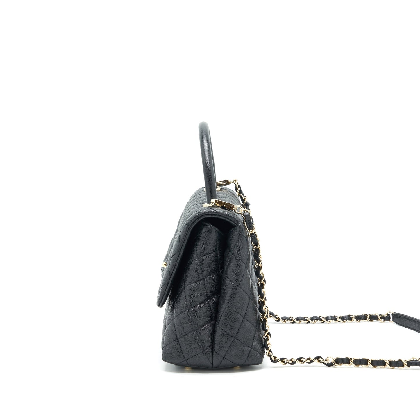 Chanel Medium Coco Handle 28cm Caviar Black L