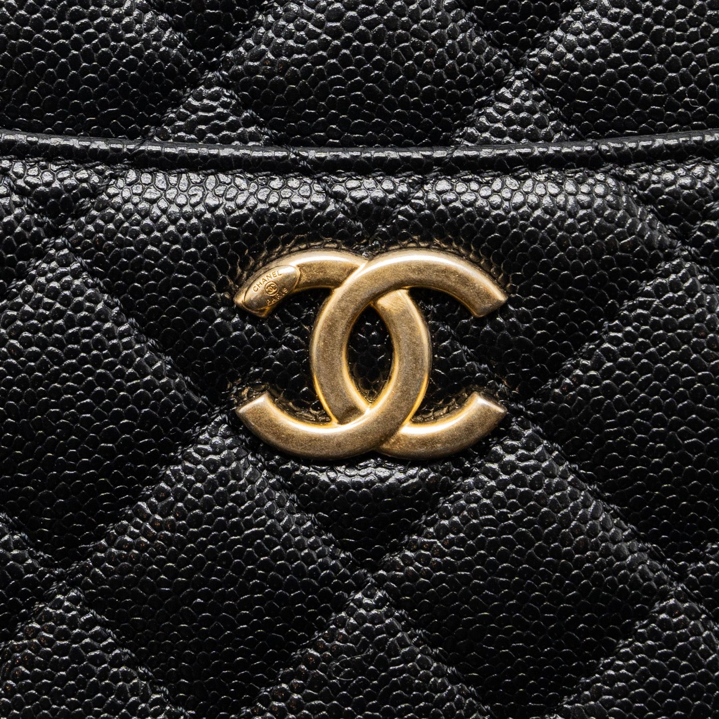 Chanel 22S Letter Top Handle Small Vanity Case Caviar Black Brushed  (Microchip)