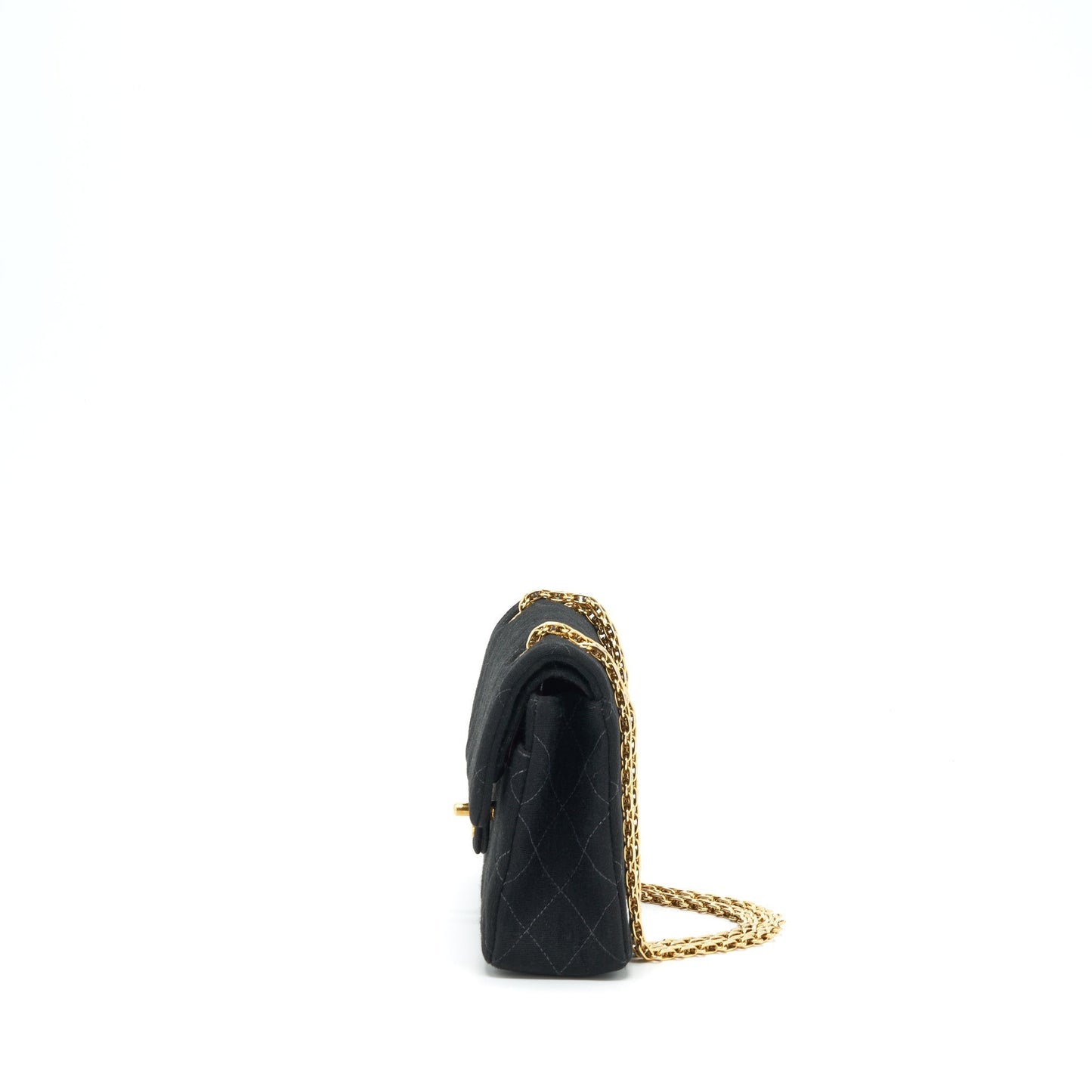 Chanel  Small Classic Flap Bag Fabric Black Ruthenium