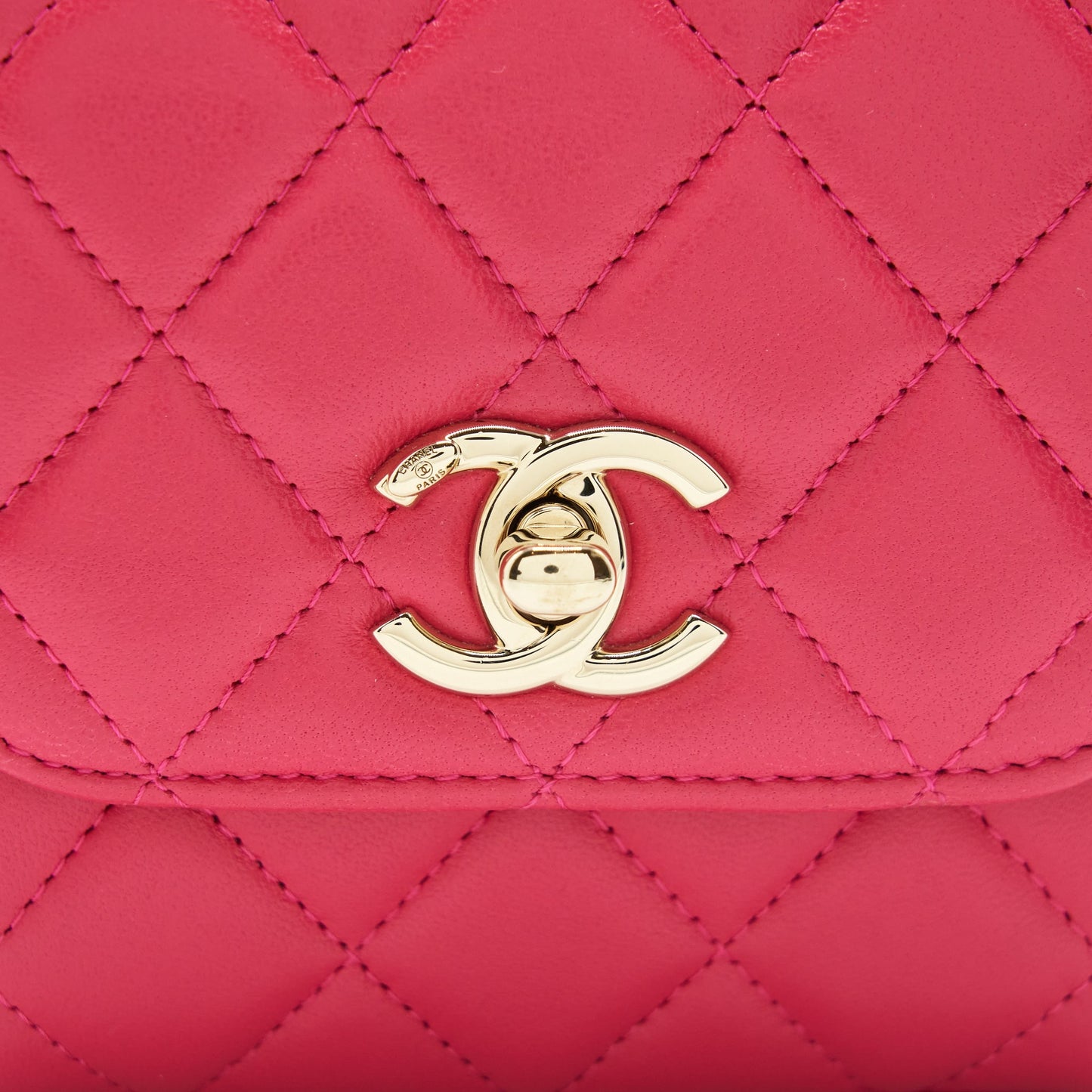 Chanel Mini Trendy CC Wallet On Chain Lambskin Pink L