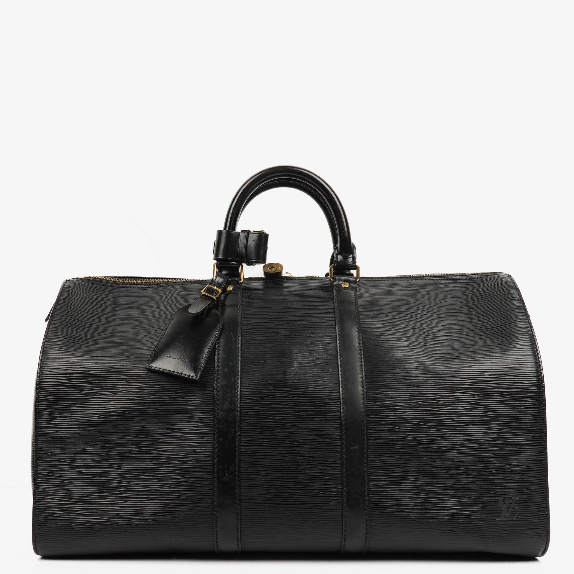 Louis Vuitton Keepall 45 Black EPI Leather Travel Bag
