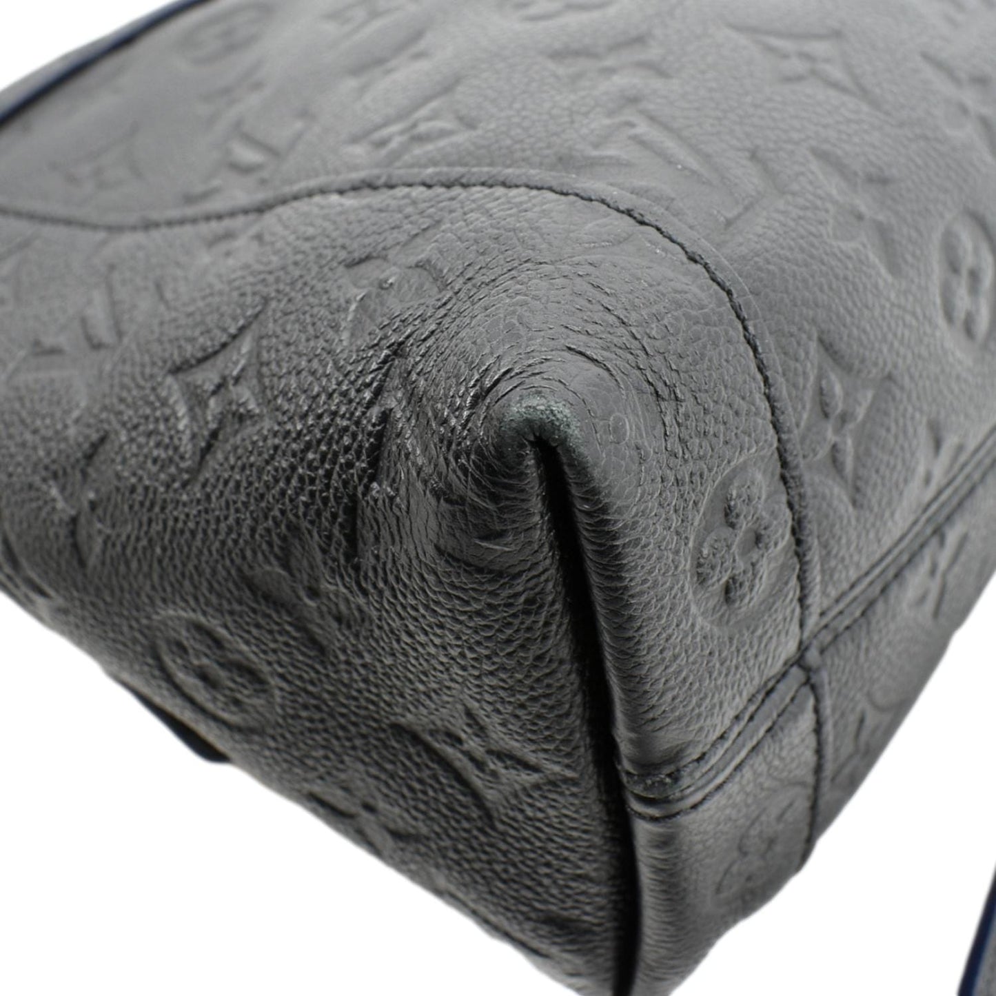 LOUIS VUITTON Blanche MM Empreinte Leather Shoulder Bag Black
