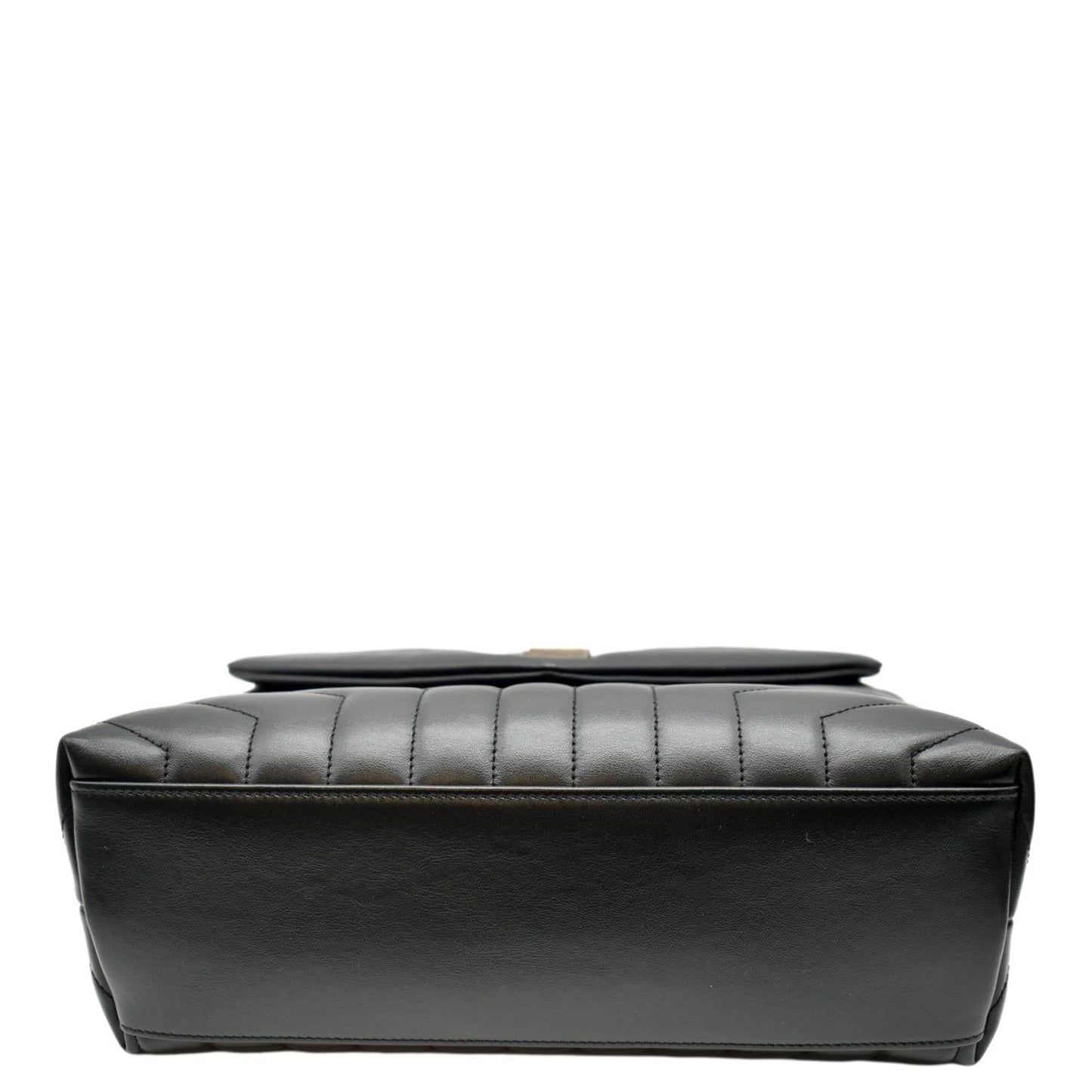 YVES SAINT LAURENT Medium Loulou Matelasse Leather Chain Shoulder Bag Black