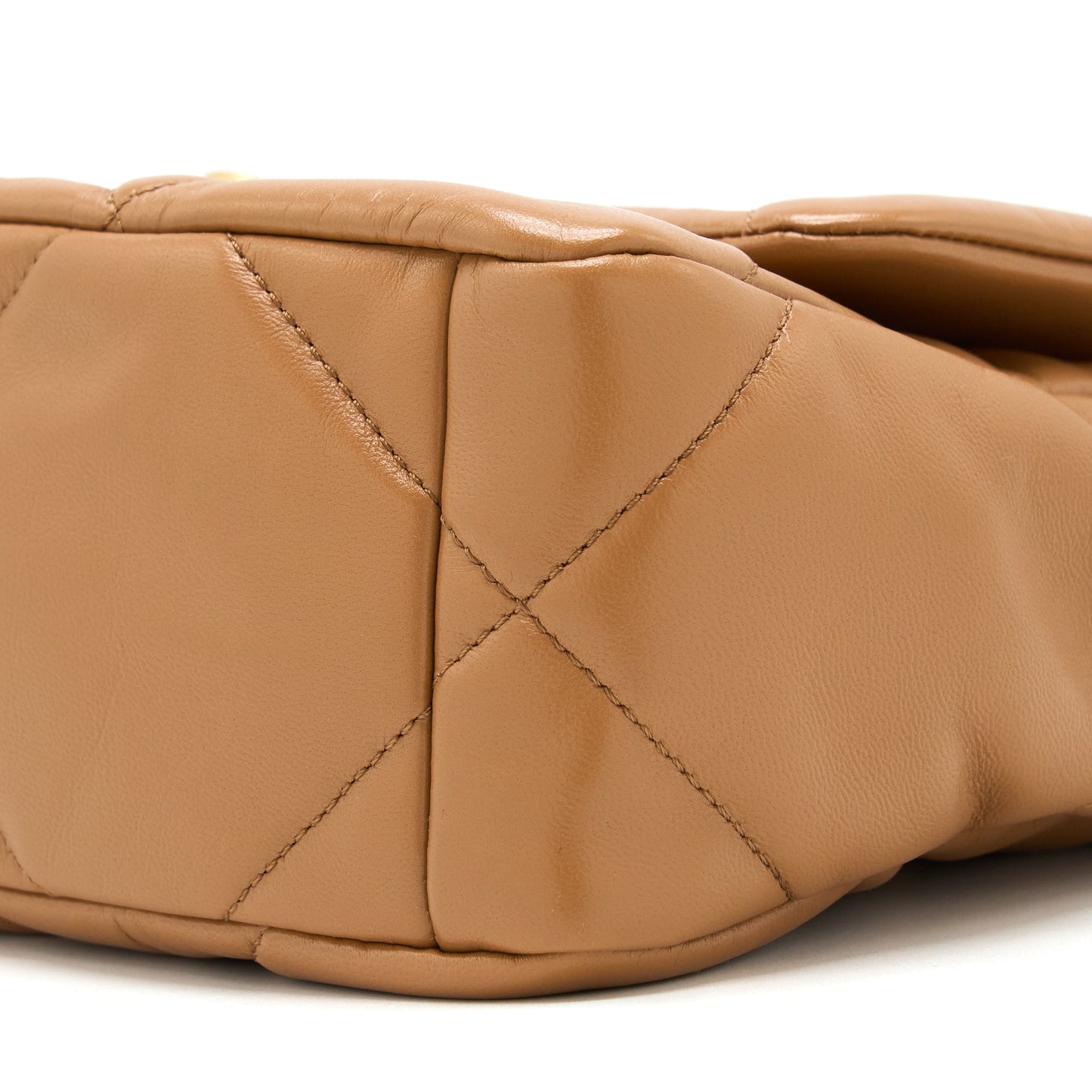 Chanel 22A Small 19 Bag Lambskin Caramel  (Microchip)