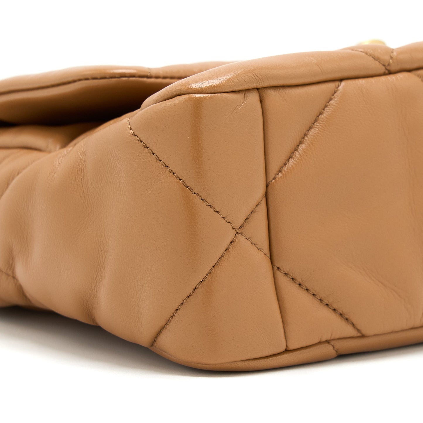 Chanel 22A Small 19 Bag Lambskin Caramel  (Microchip)