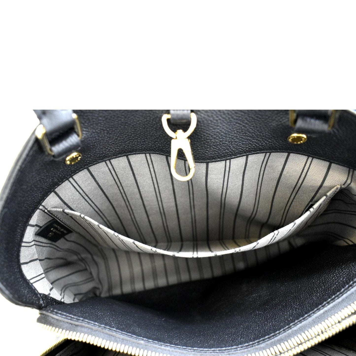 LOUIS VUITTON Montaigne MM Monogram Empreinte Satchel Bag Black