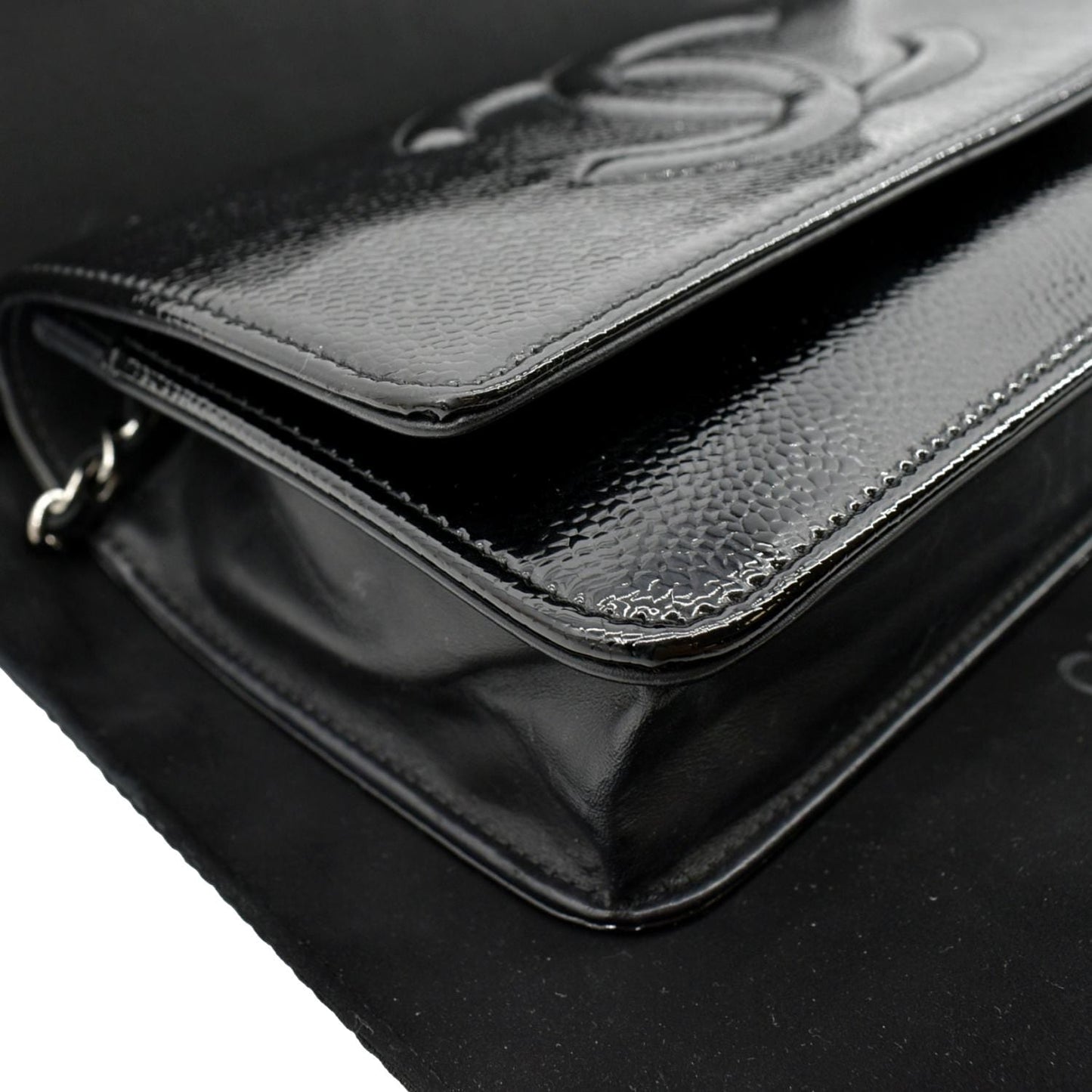 CHANEL CC WOC Caviar Leather Wallet on Chain Shoulder Bag Black