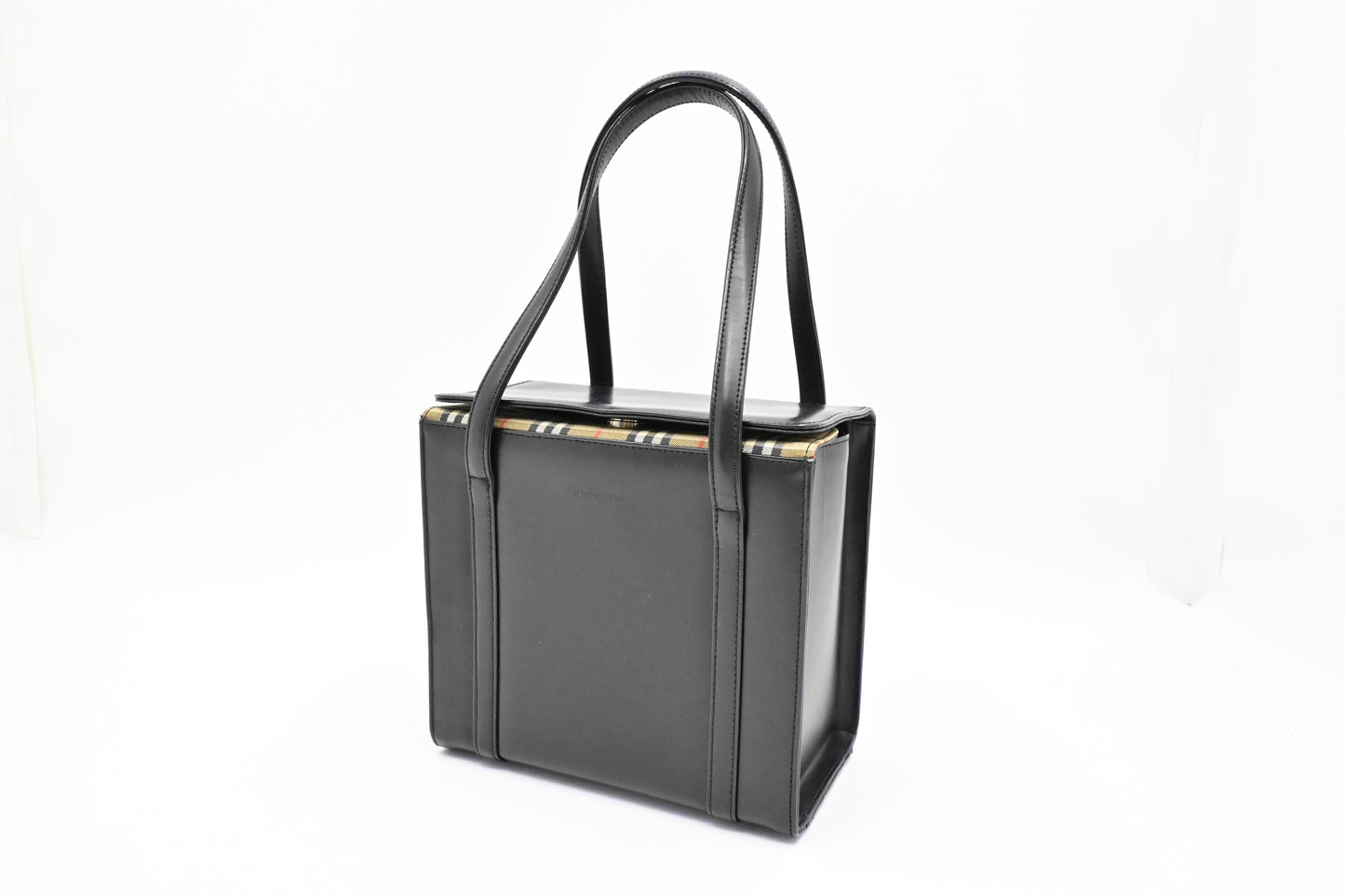 Burberry Box Handbag in Black Leather